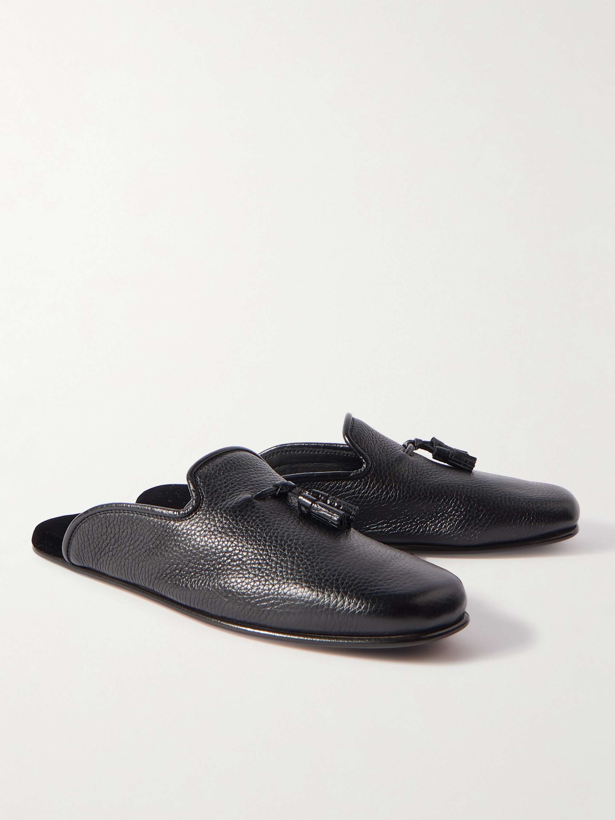 TOM FORD Winston Full-Grain Leather Tasselled Slippers