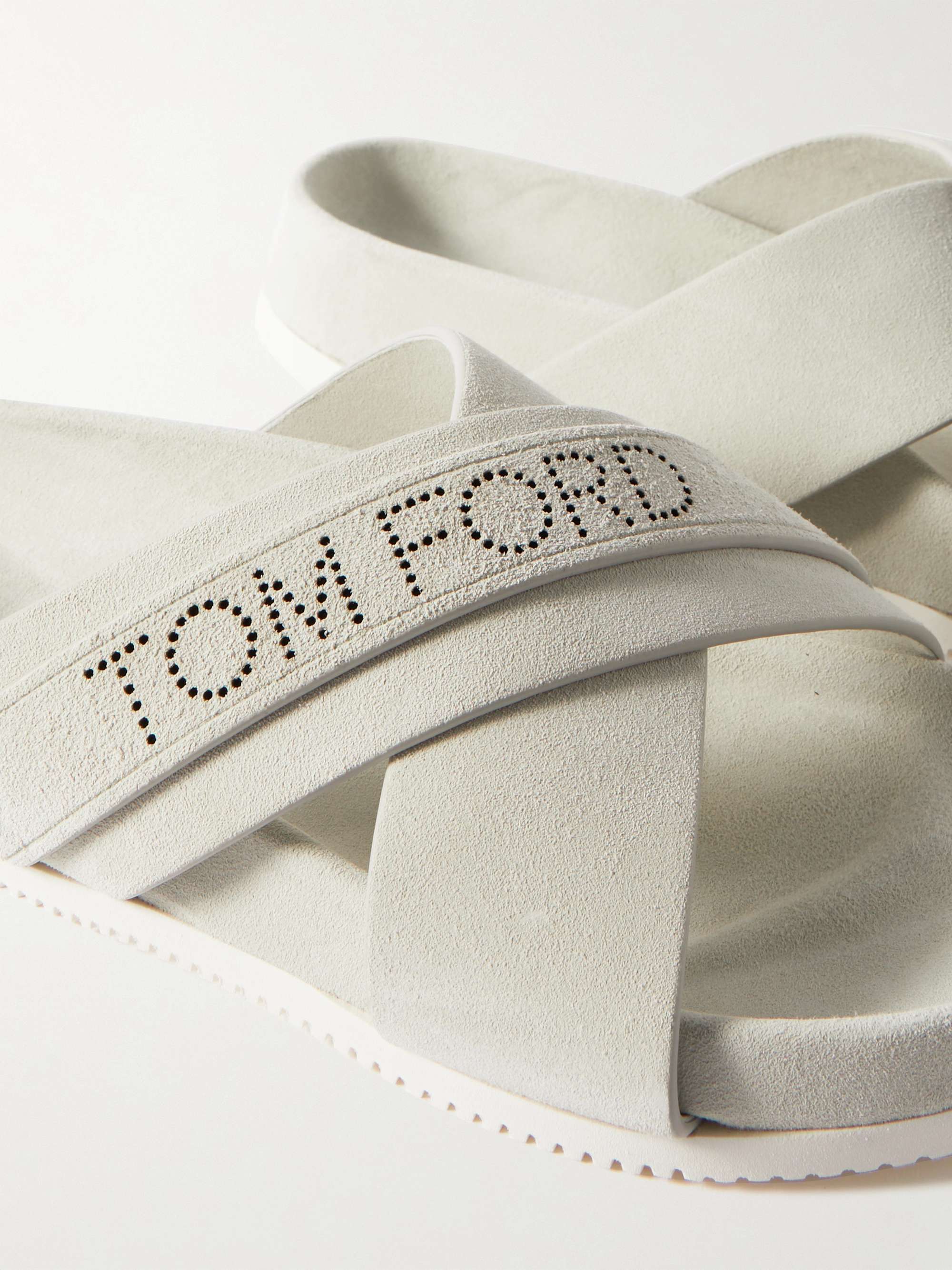 TOM FORD Wicklow Perforated Suede Slides