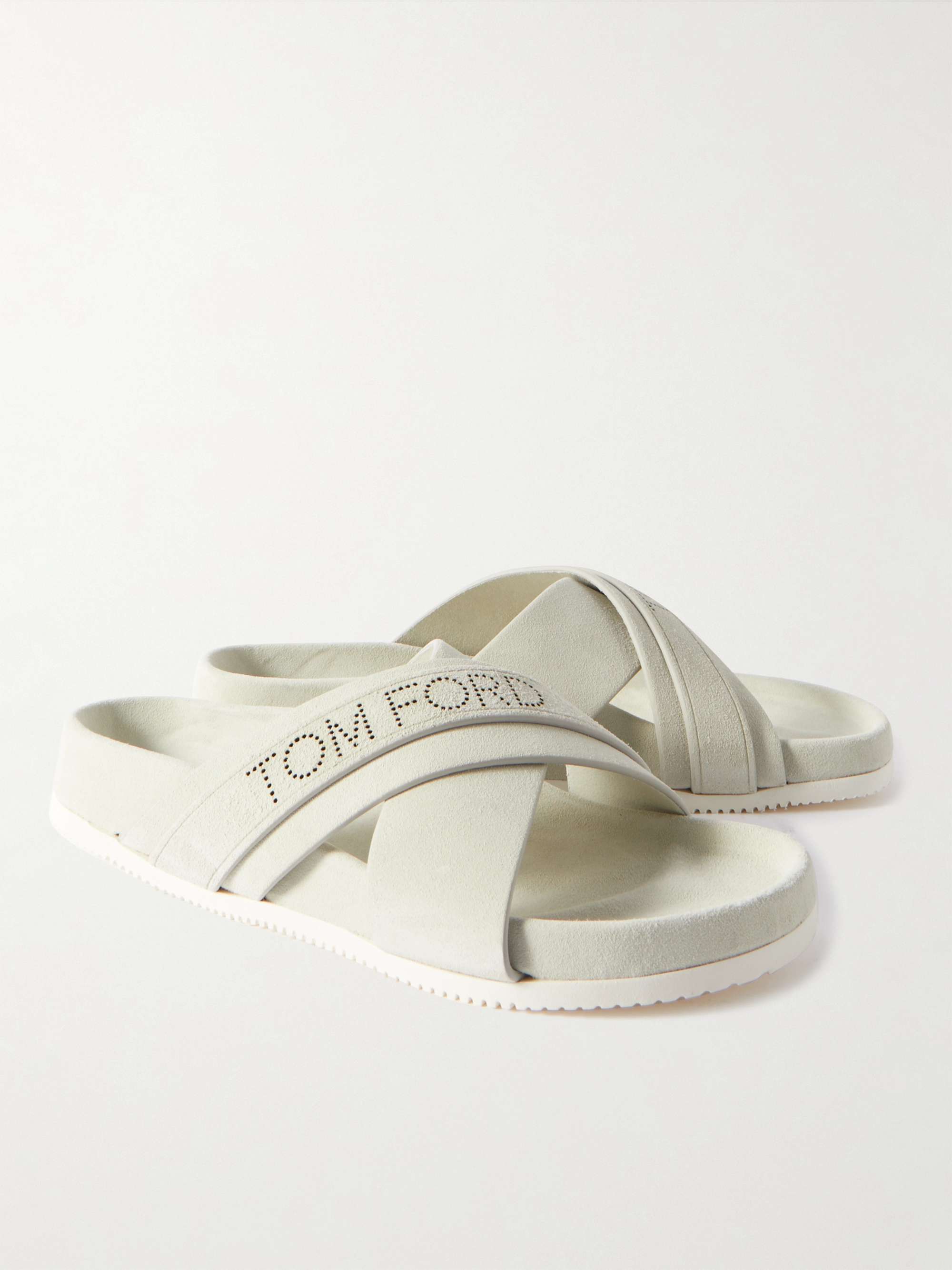 TOM FORD Wicklow Perforated Suede Slides