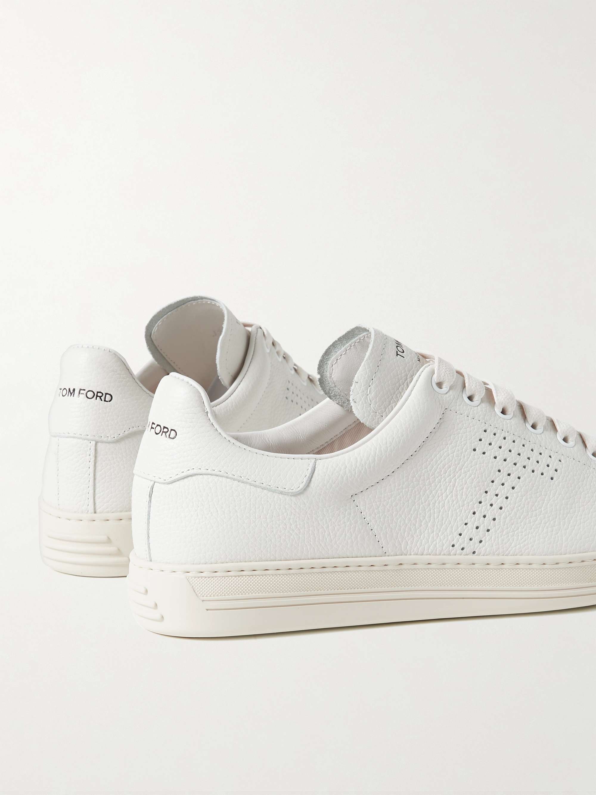 TOM FORD Warwick Perforated Full-Grain Leather Sneakers