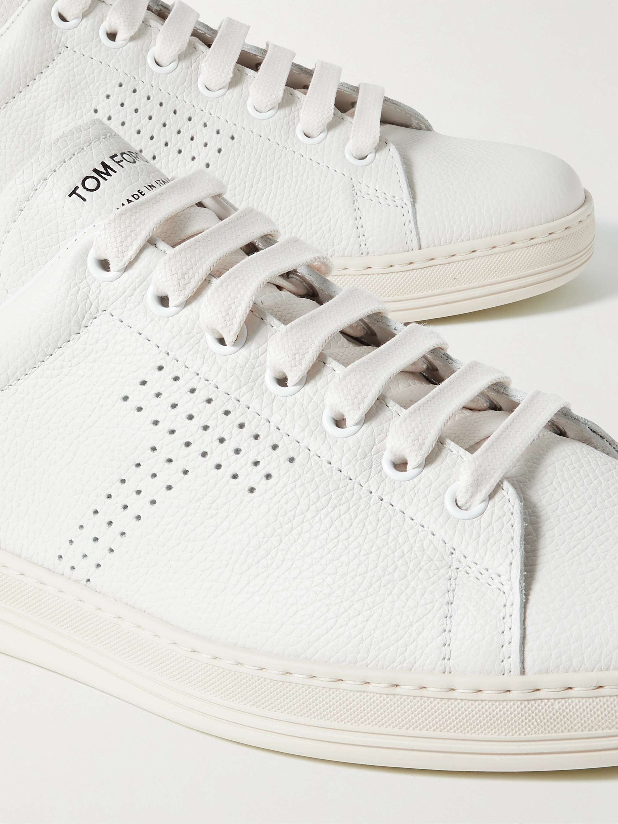 TOM FORD Warwick Perforated Full-Grain Leather Sneakers