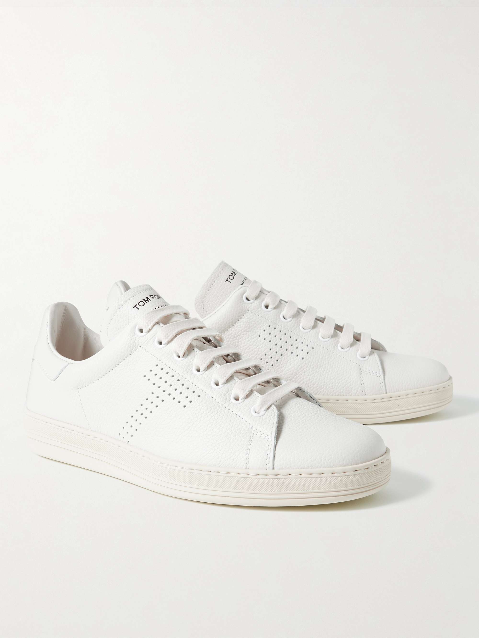 TOM FORD Warwick Perforated Full-Grain Leather Sneakers for Men | MR PORTER