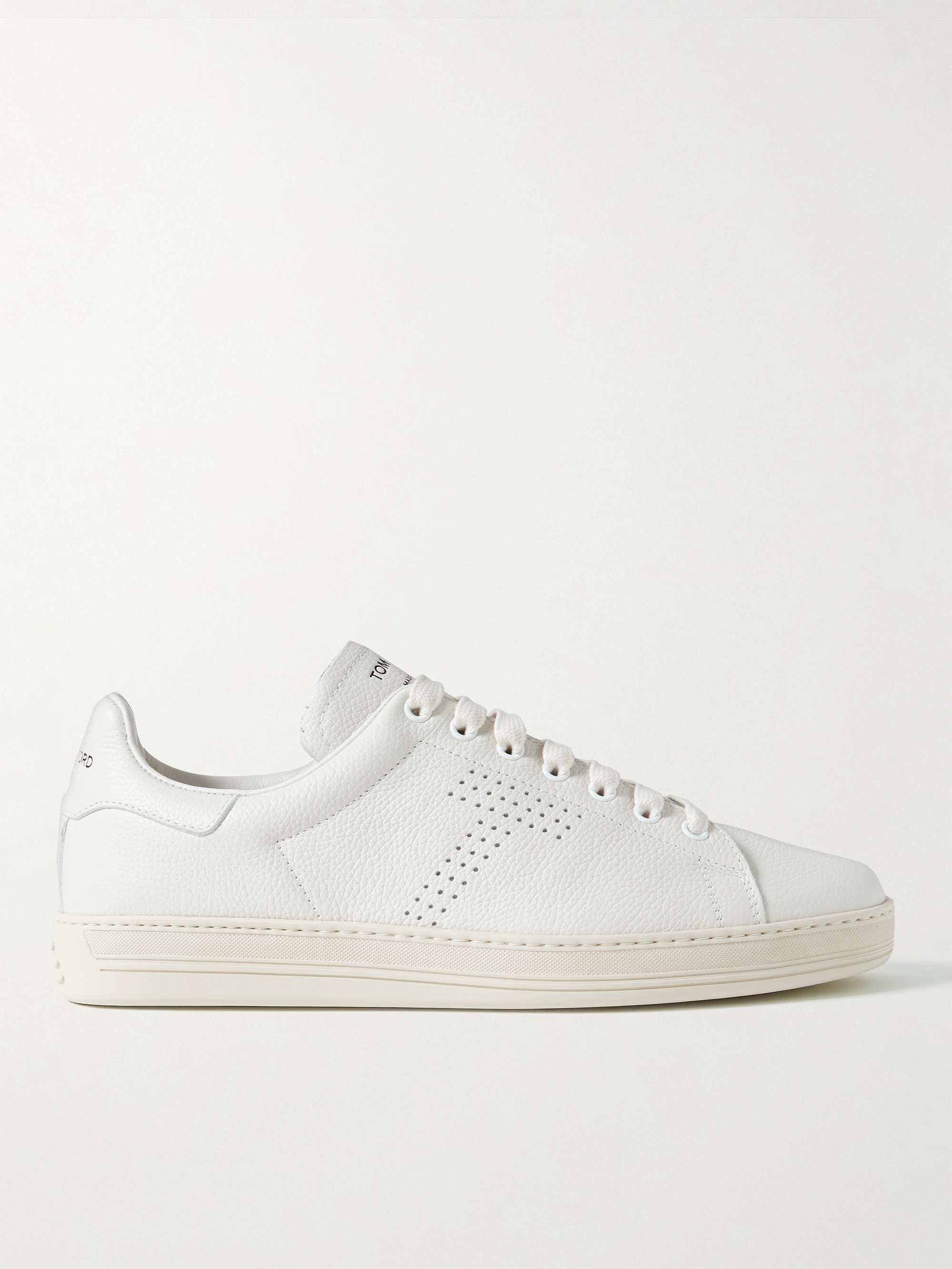 TOM FORD Warwick Perforated Full-Grain Leather Sneakers for Men | MR PORTER