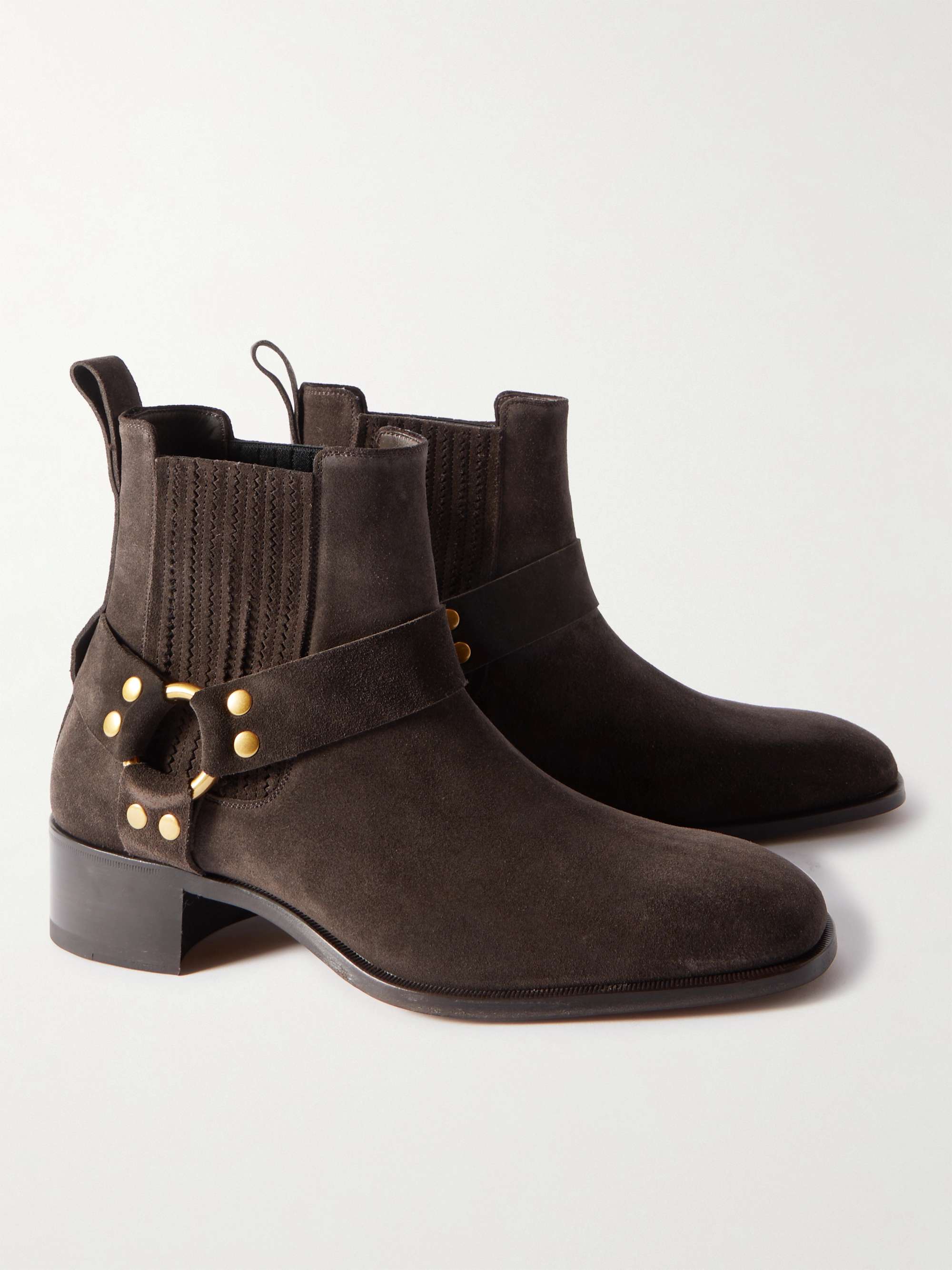 TOM FORD Rupert Embellished Suede Chelsea Boots