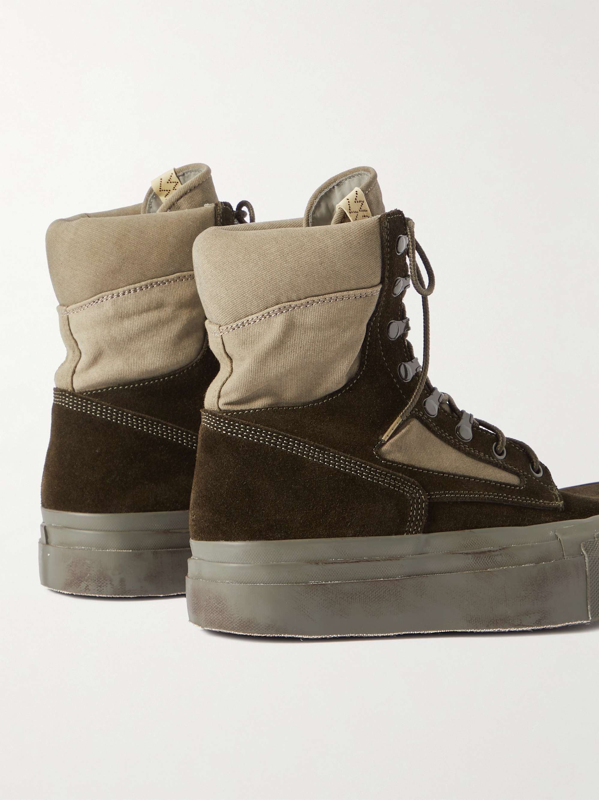 VISVIM Tesota '91 Folk Suede and Cotton-Canvas Boots