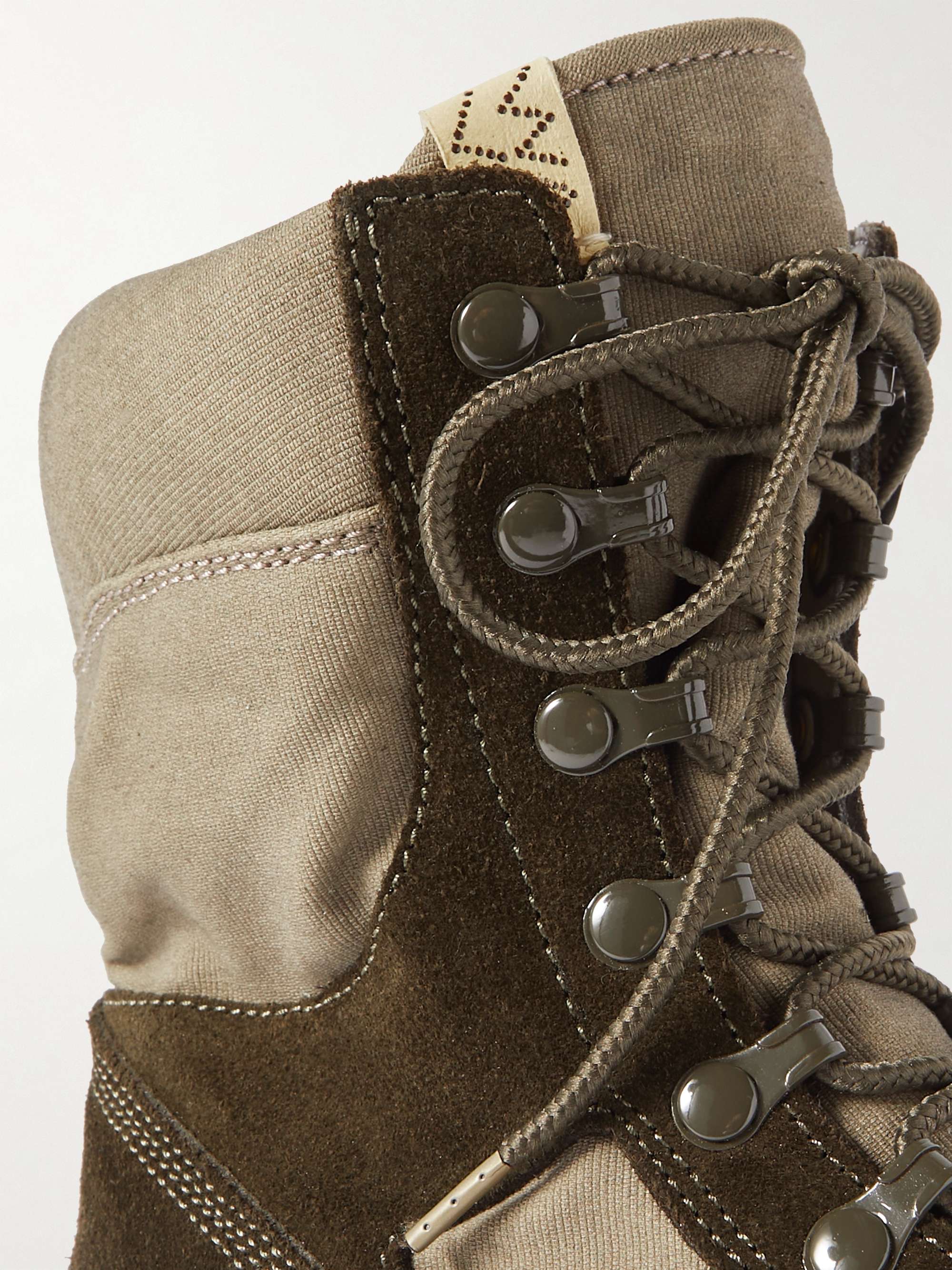 VISVIM Tesota '91 Folk Suede and Cotton-Canvas Boots