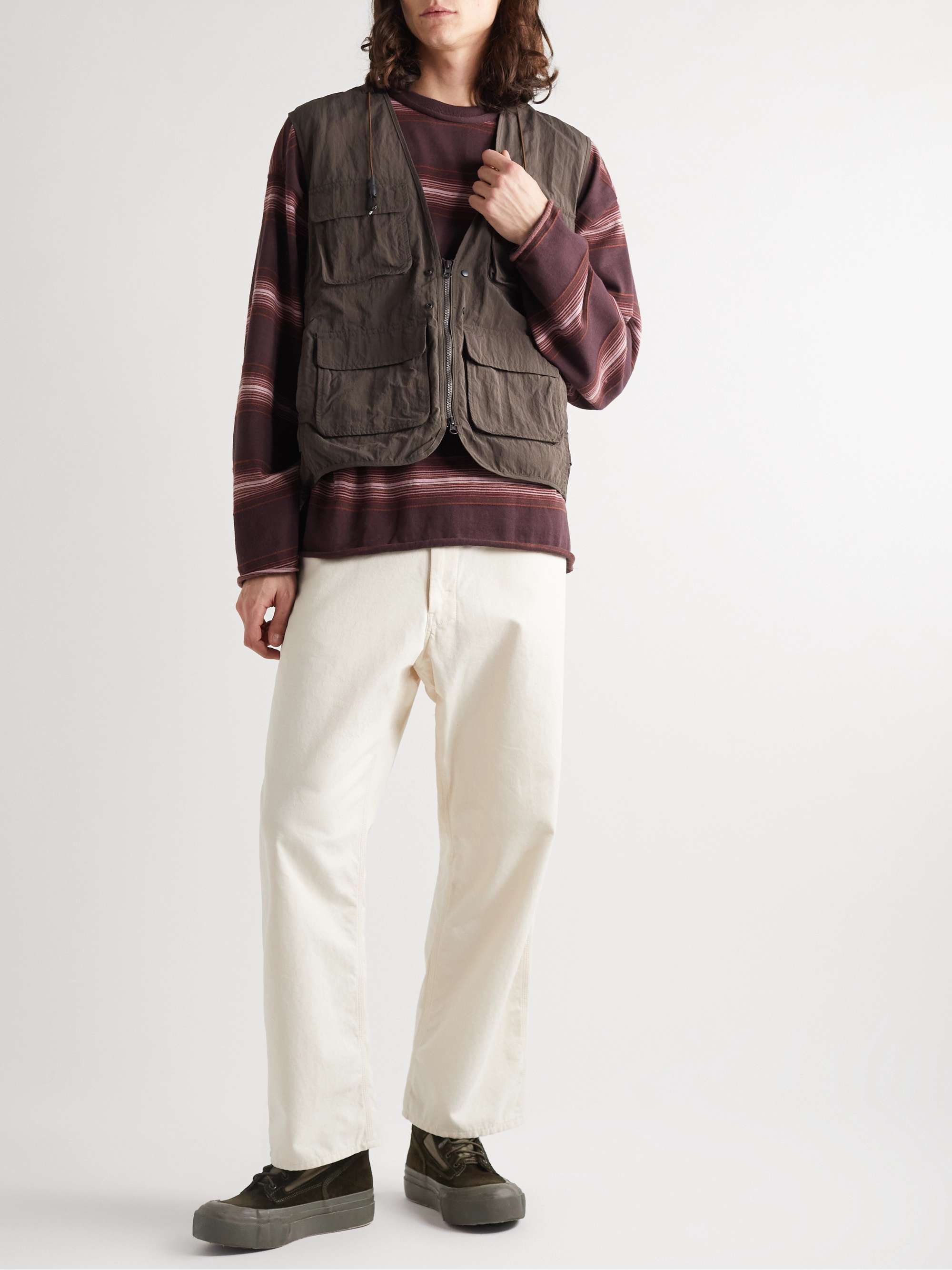 VISVIM Tesota '91 Folk Suede and Cotton-Canvas Boots