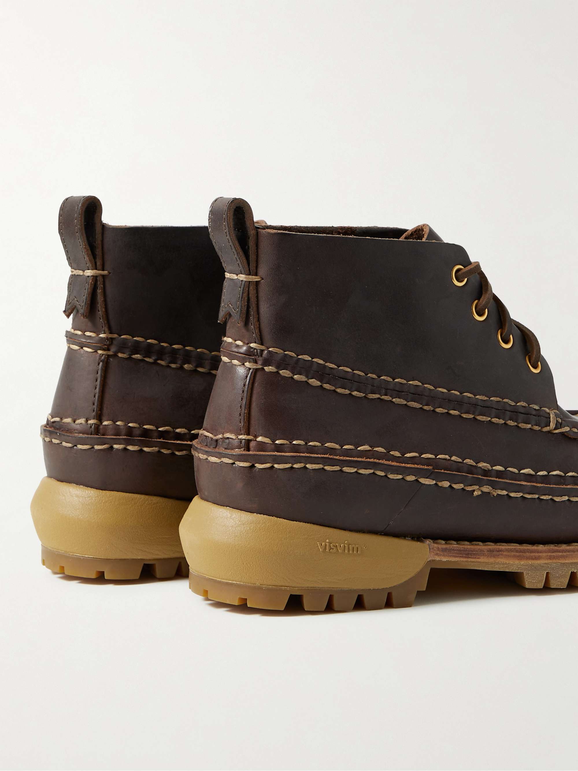 VISVIM Kanawa Mid-Folk Waxed-Leather Boots