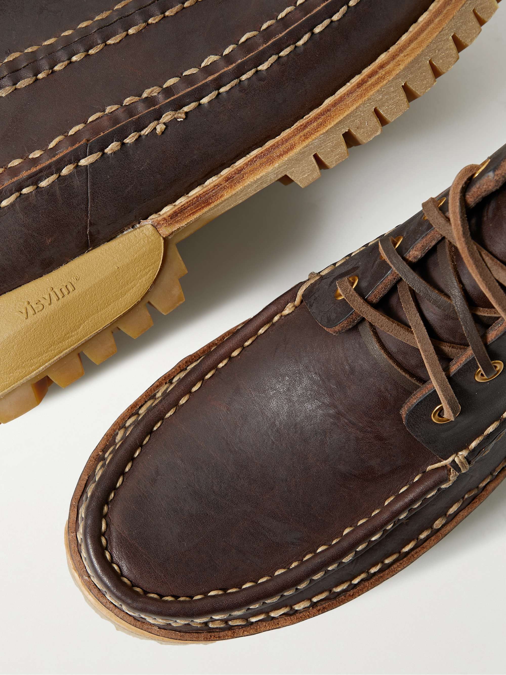 VISVIM Kanawa Mid-Folk Waxed-Leather Boots