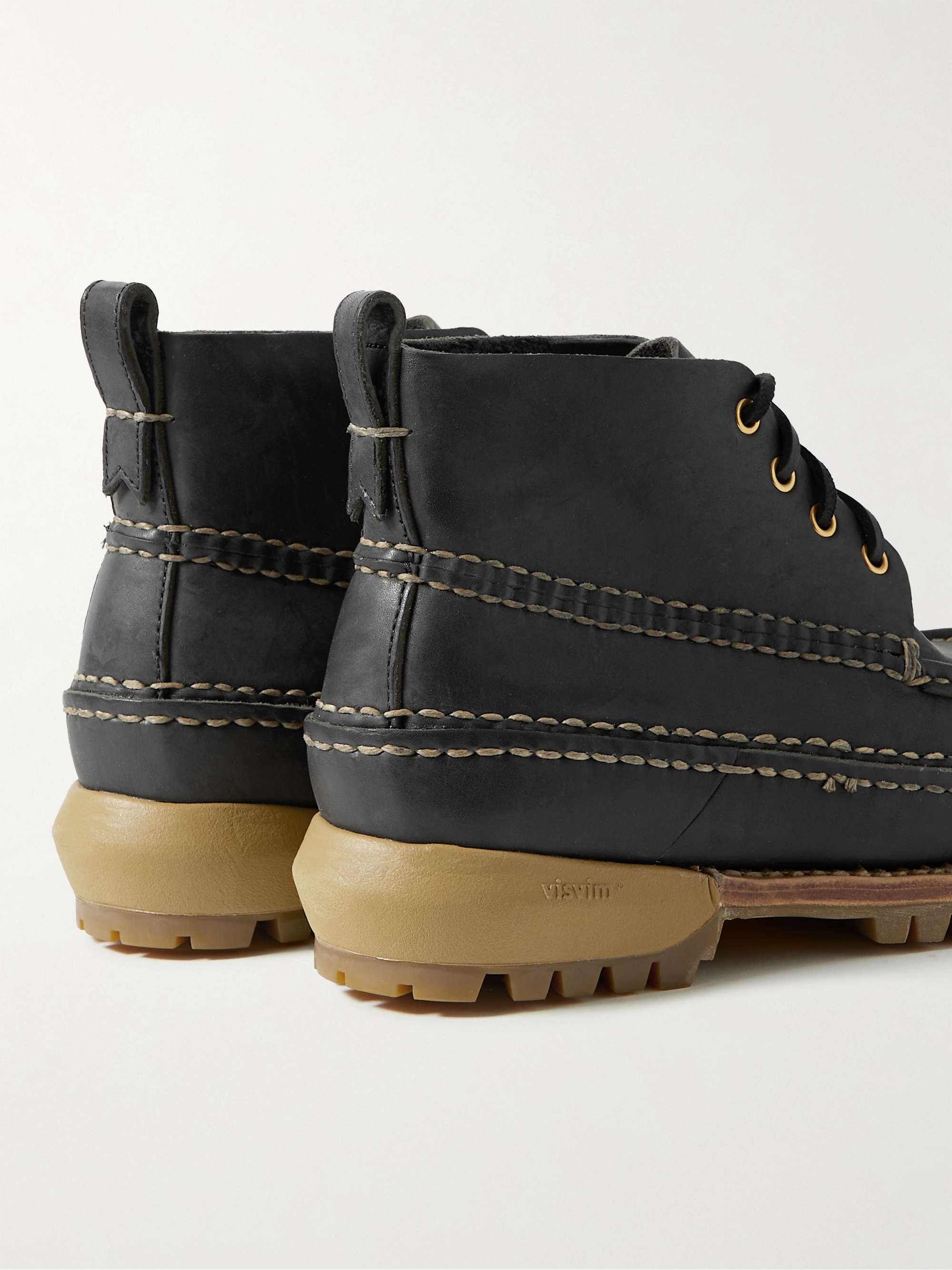 VISVIM Kanawa Mid-Folk Waxed-Leather Boots