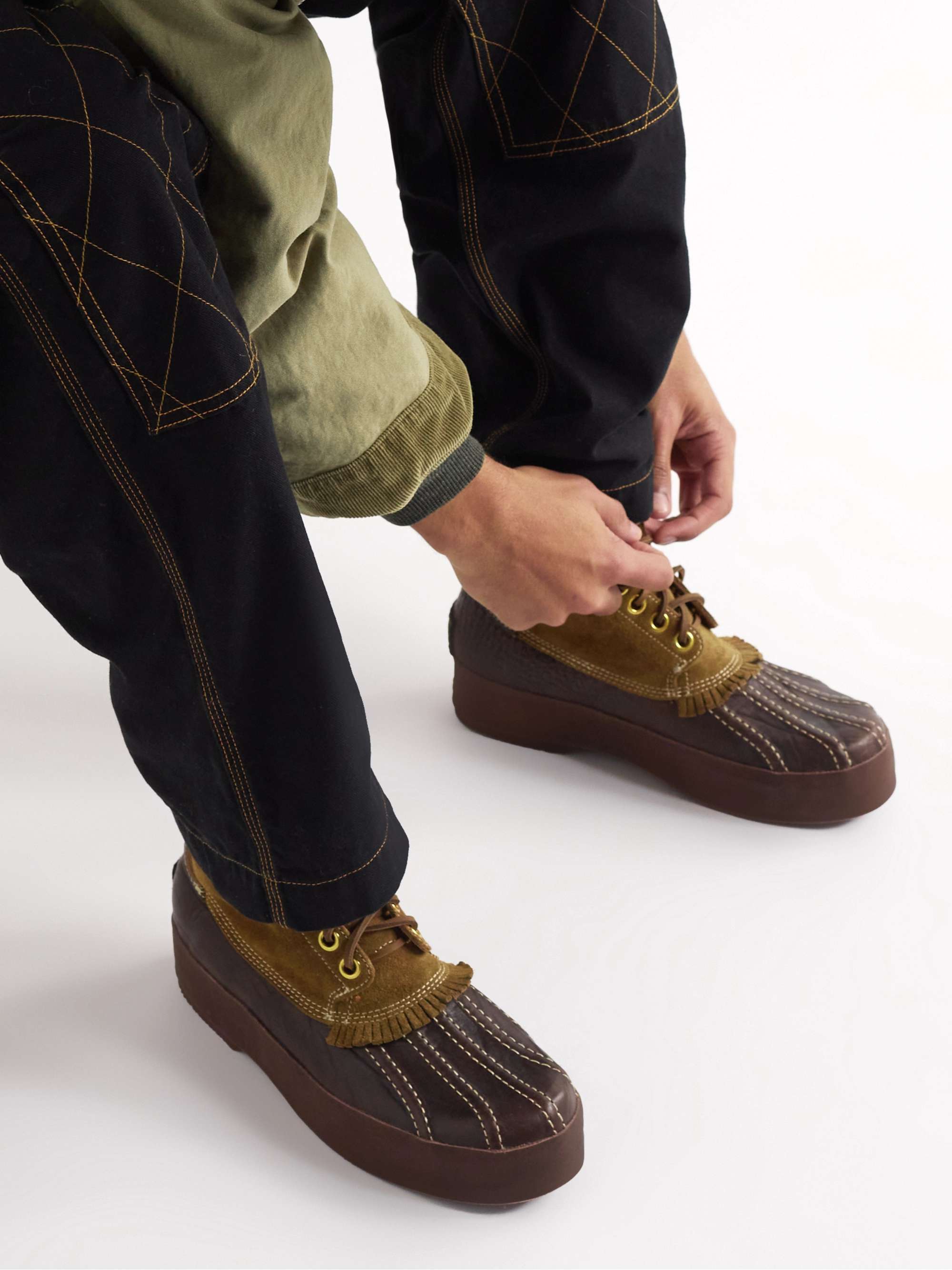 VISVIM Decoy Duck Leather and Suede Boots