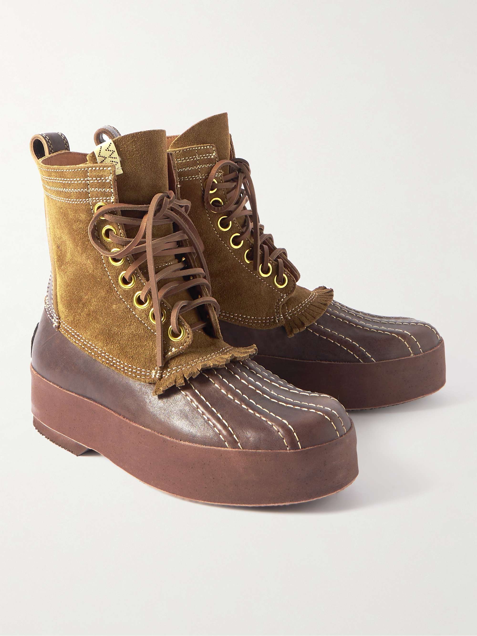 VISVIM Decoy Duck Leather and Suede Boots