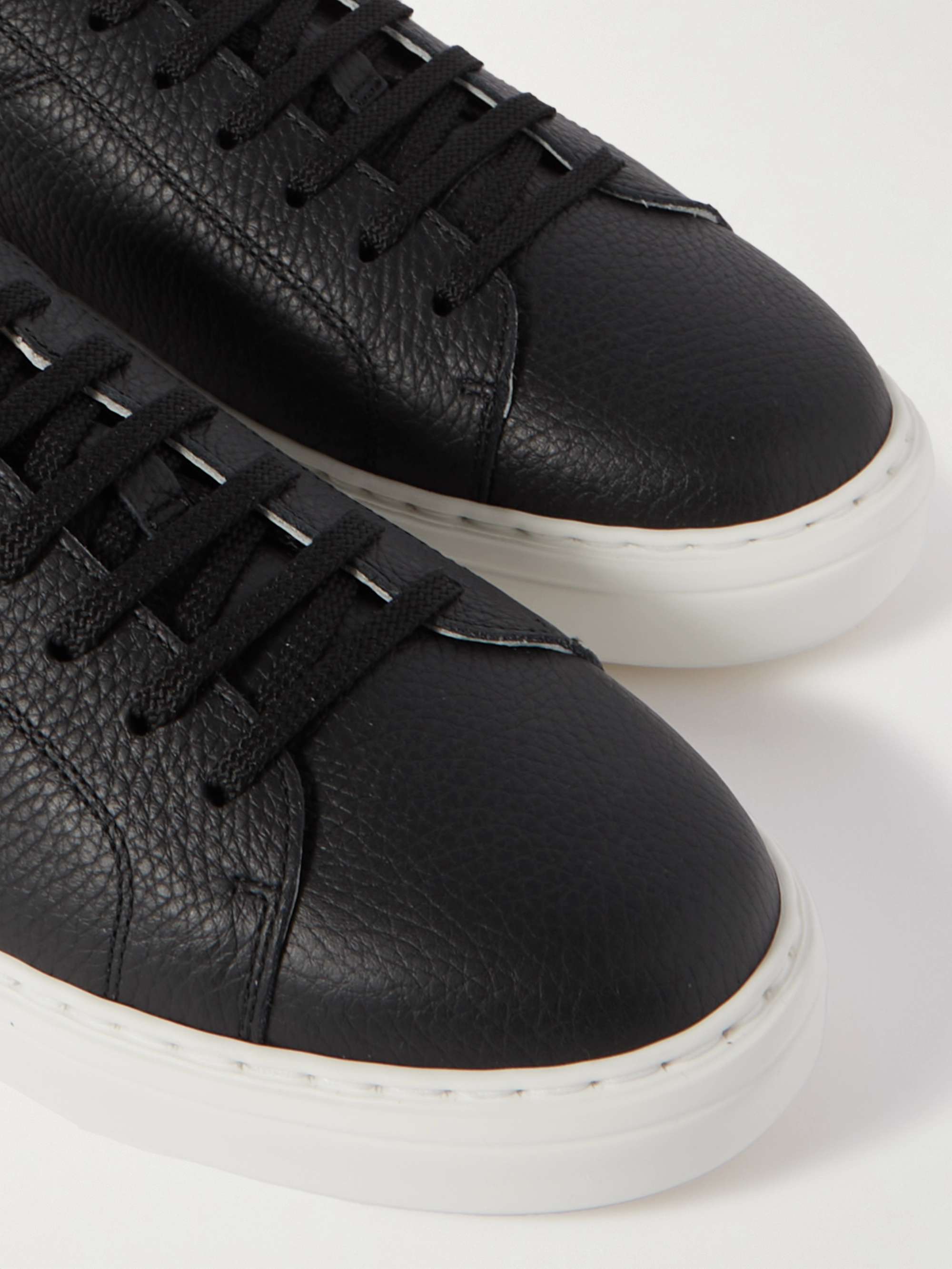 BRUNELLO CUCINELLI Suede-Trimmed Full-Grain Leather Sneakers