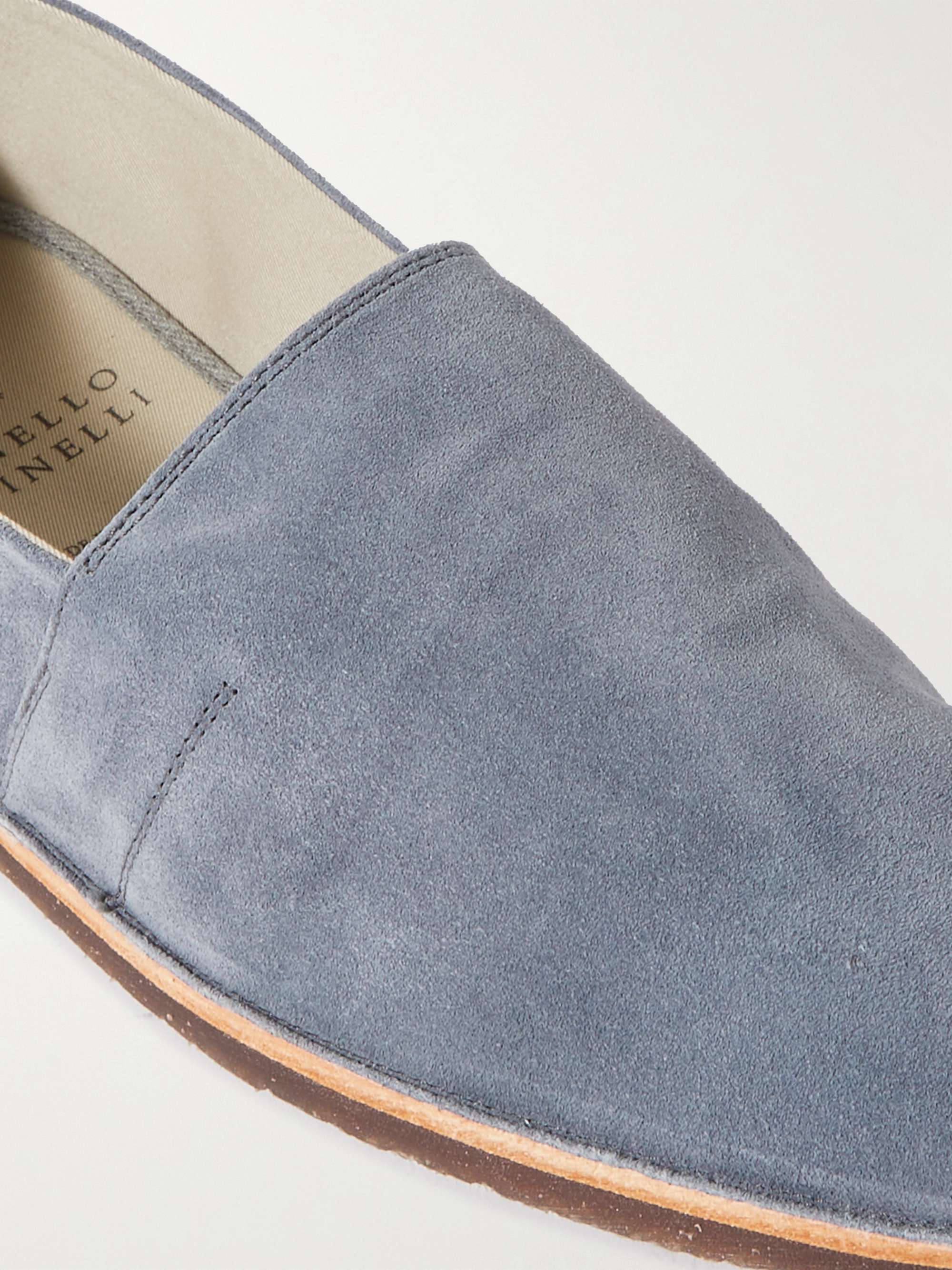 BRUNELLO CUCINELLI Collapsible-Heel Suede Espadrilles