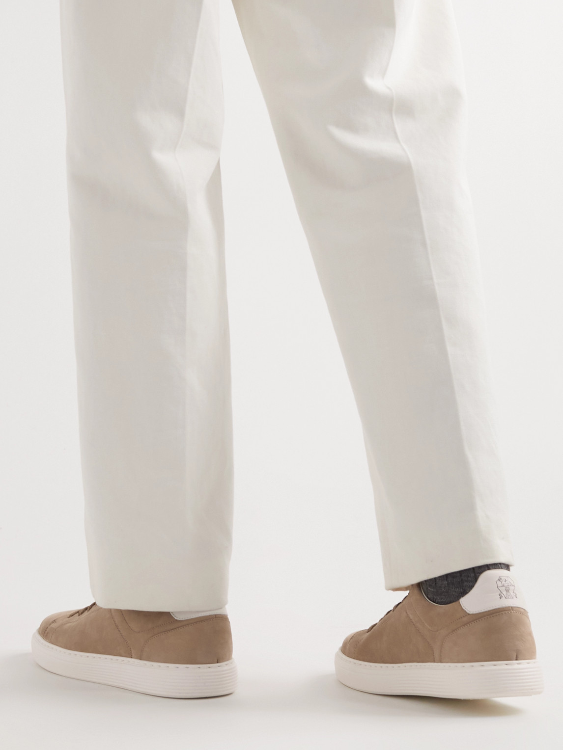 Brunello Cucinelli Nubuck Sneakers In Brown