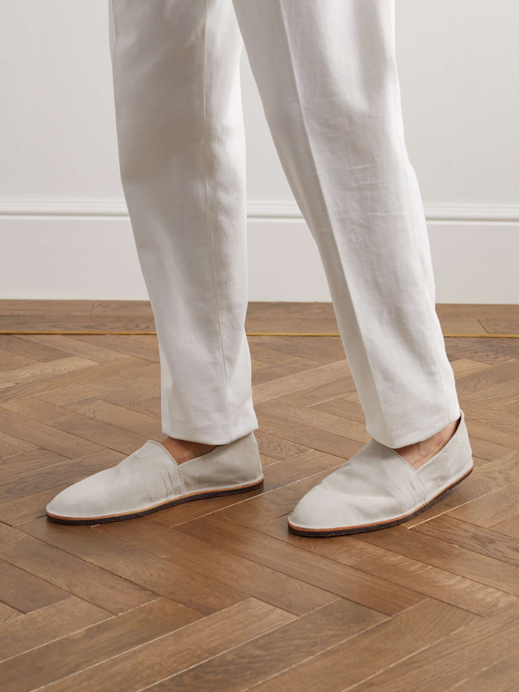 BRUNELLO CUCINELLI Collapsible-Heel Suede Espadrilles