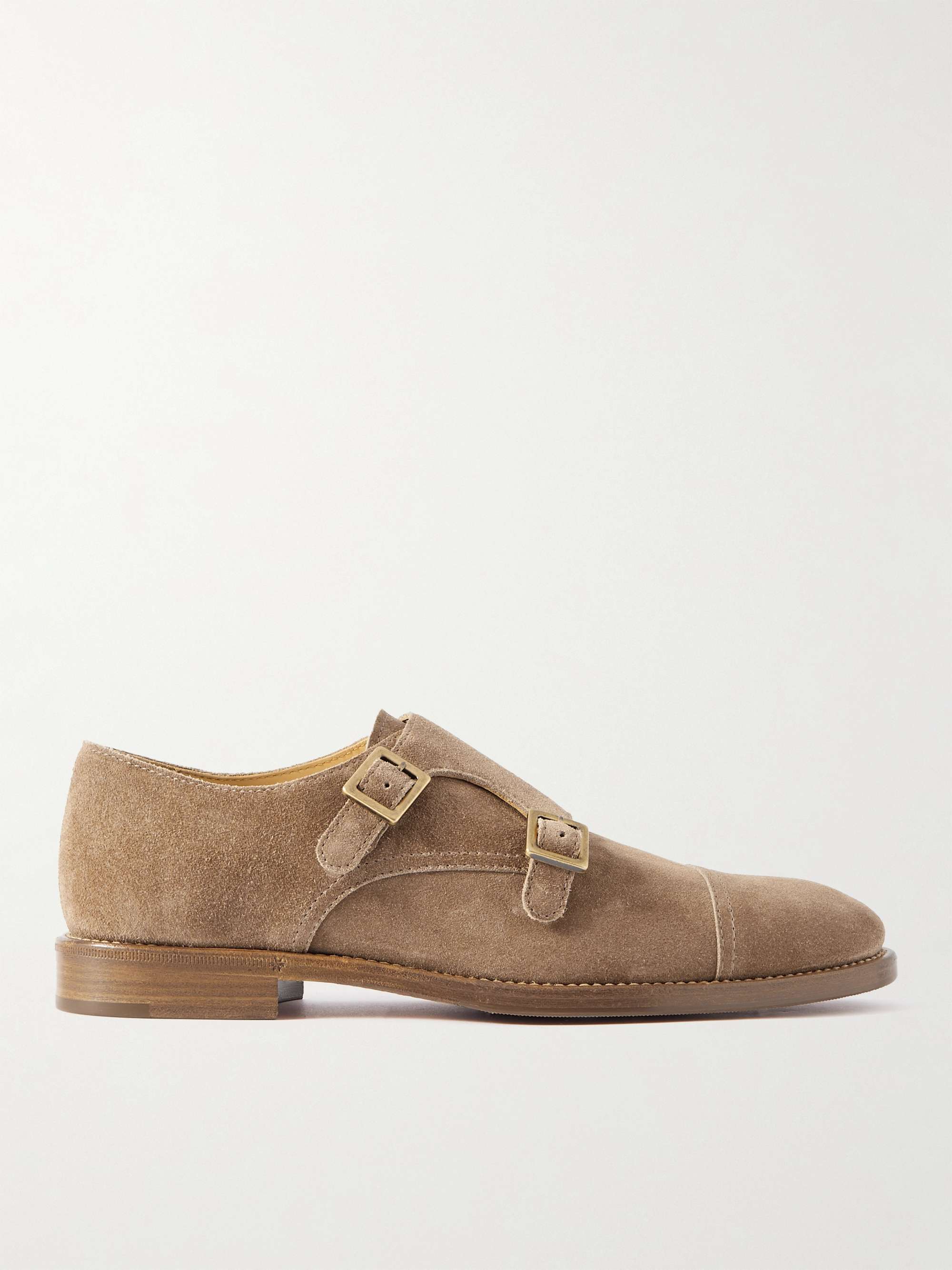 Suede Monk-Strap Shoes