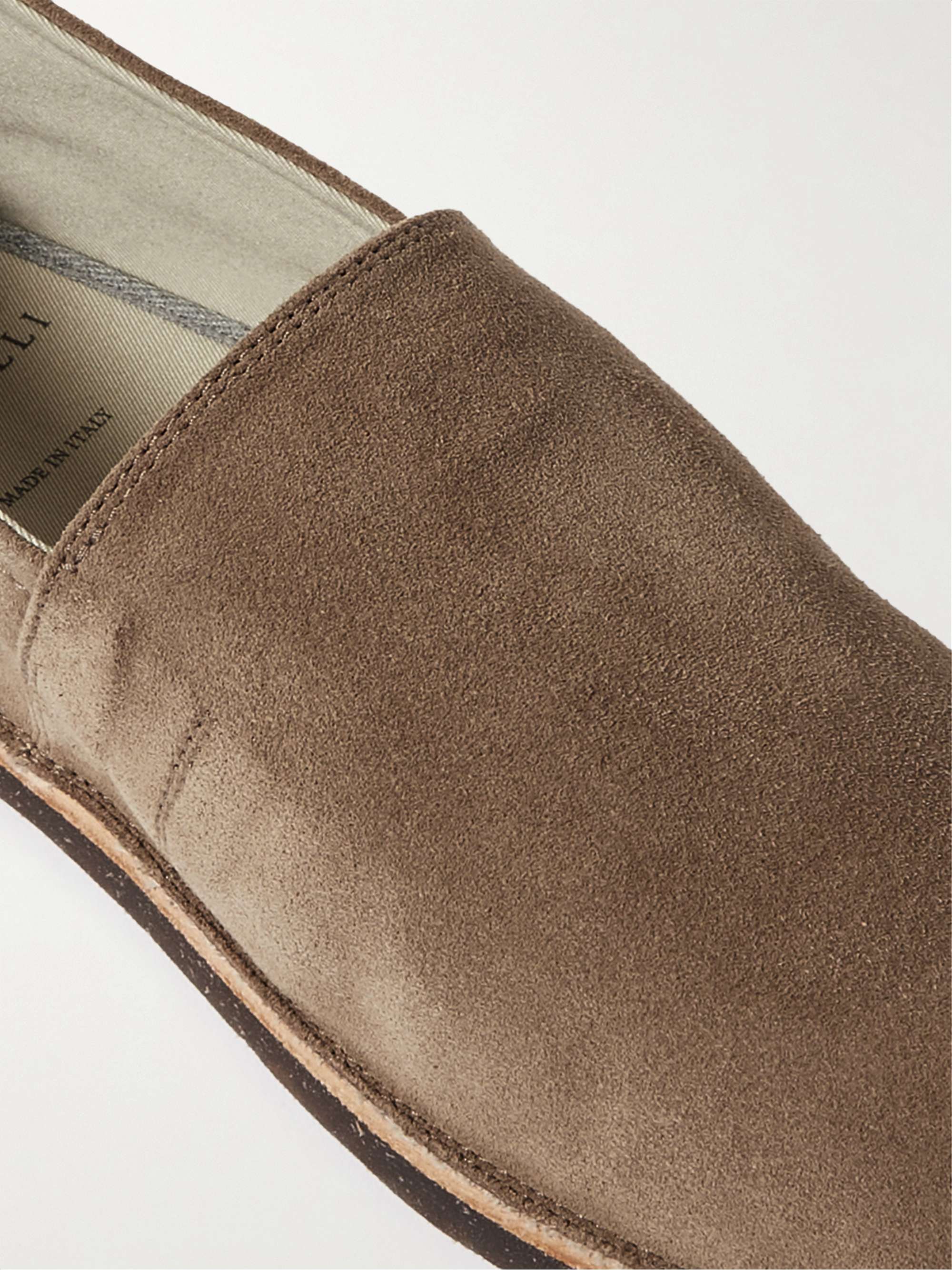 BRUNELLO CUCINELLI Collapsible-Heel Suede Espadrilles