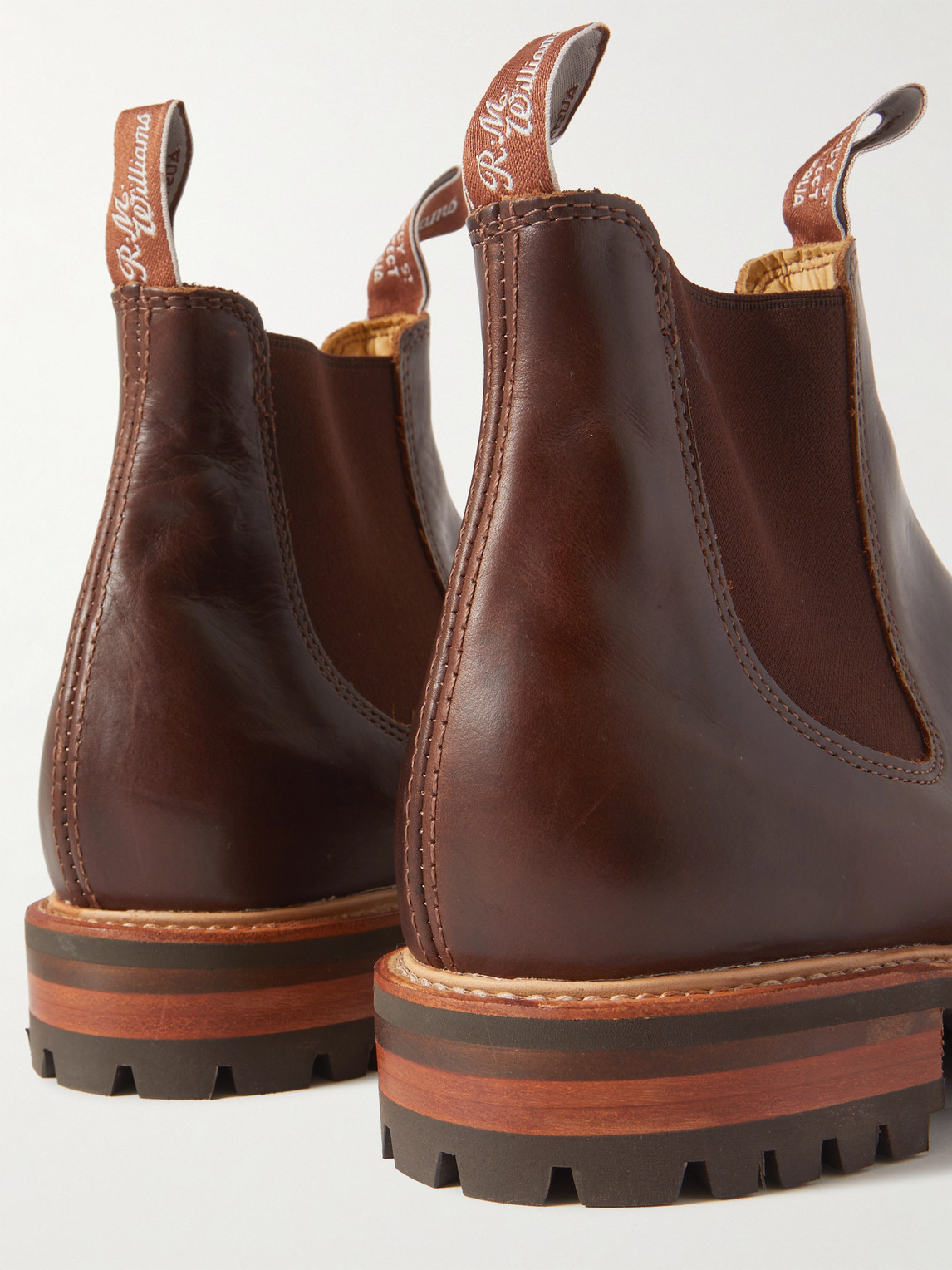 Shop R.m.williams Gardener Commando Leather Chelsea Boots In Brown