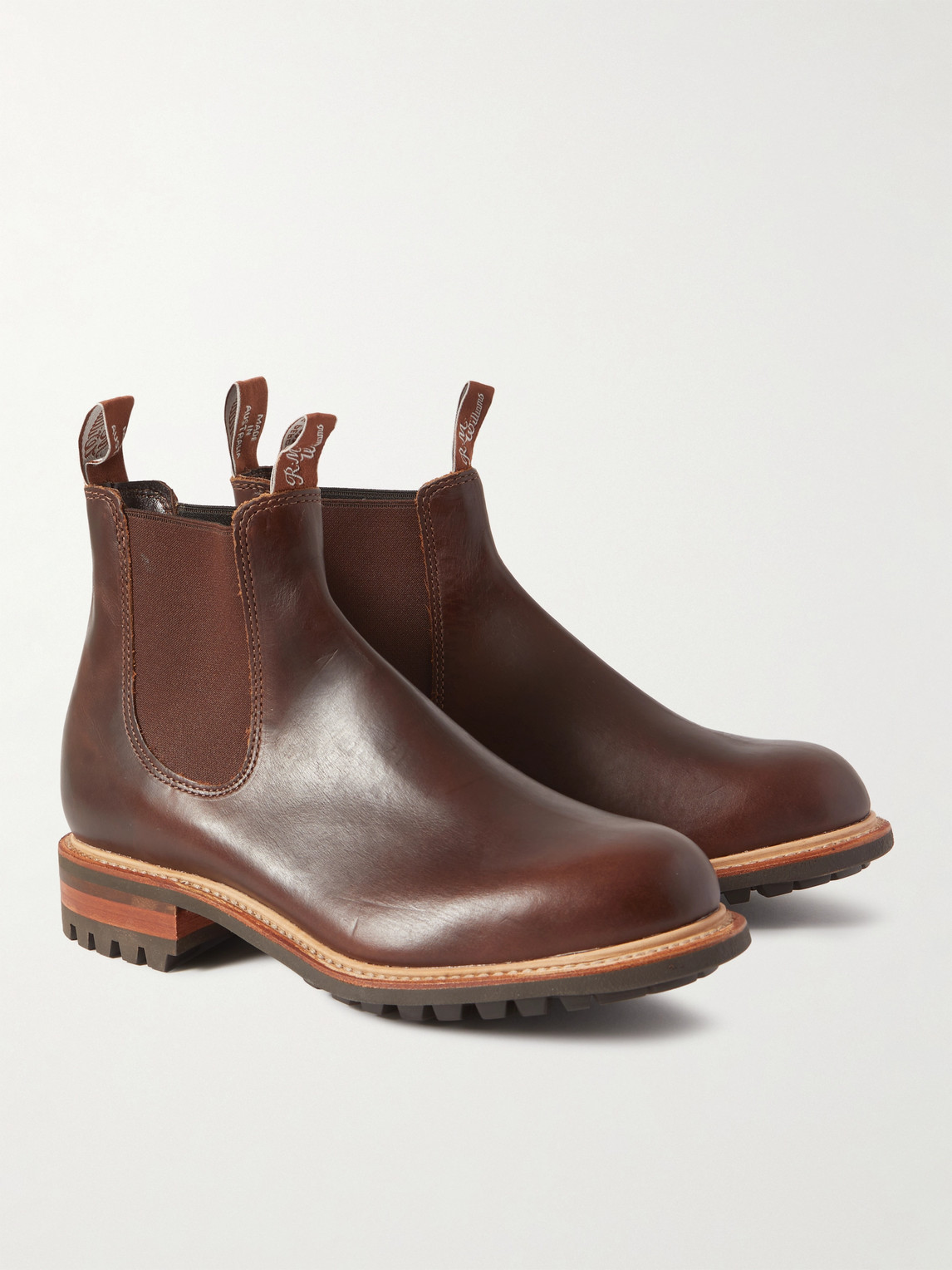 Shop R.m.williams Gardener Commando Leather Chelsea Boots In Brown