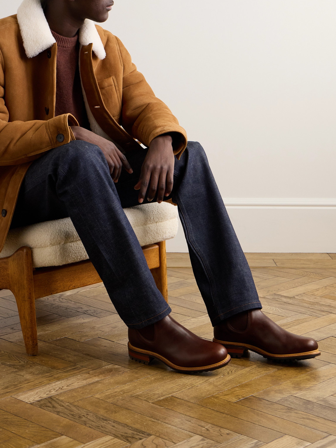 Shop R.m.williams Gardener Commando Leather Chelsea Boots In Brown