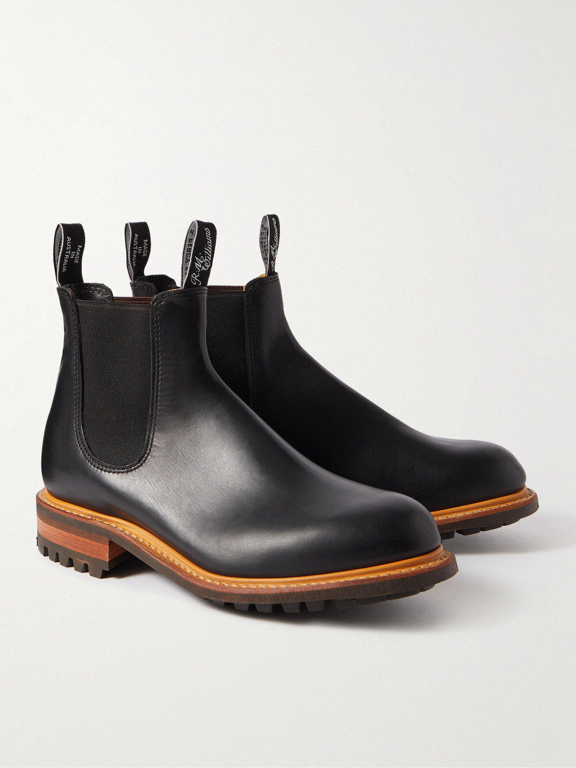 Shop R.m.williams Gardener Commando Leather Chelsea Boots In Black