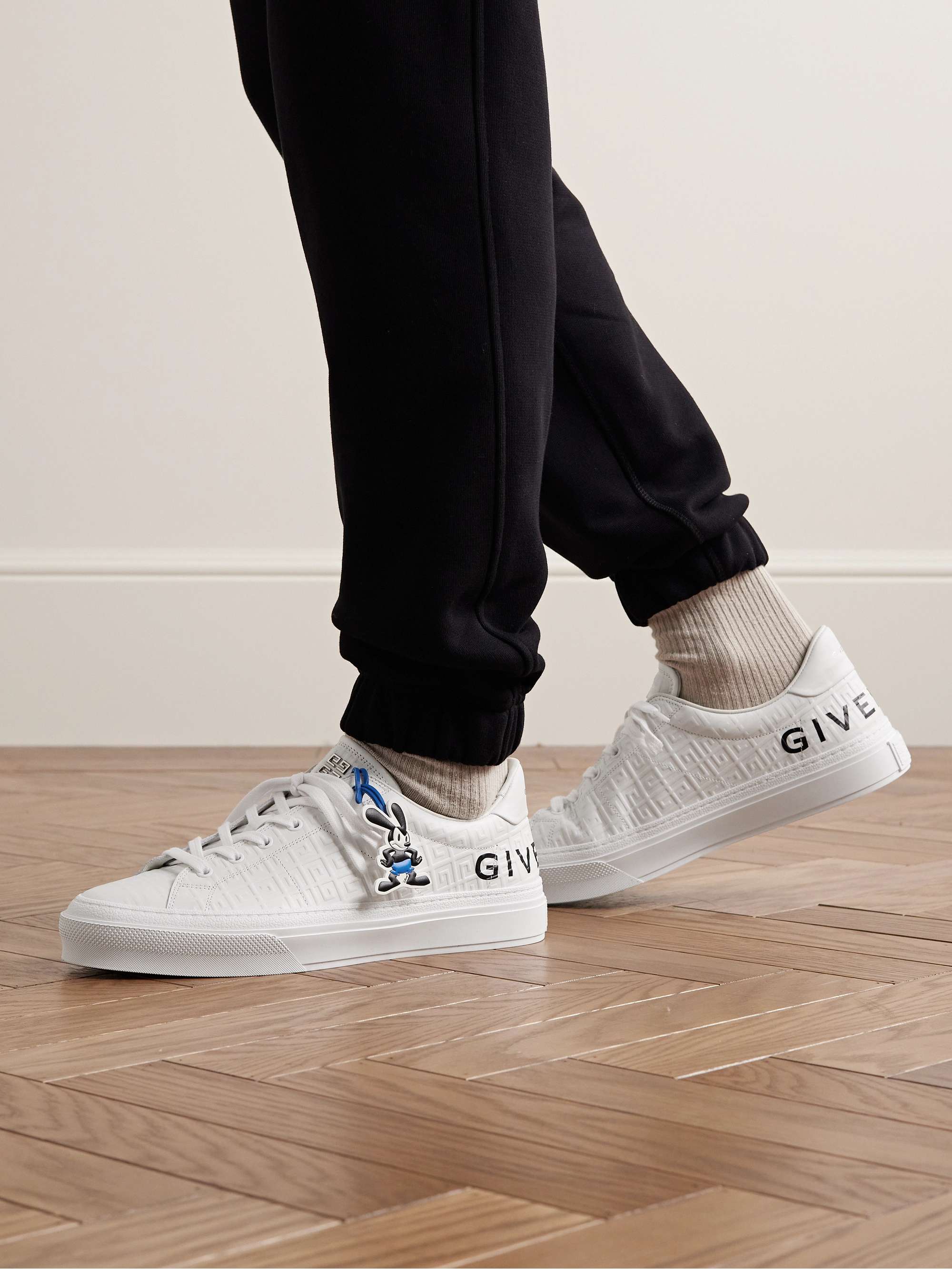 GIVENCHY + Disney Oswald City Sport Debossed Leather Sneakers