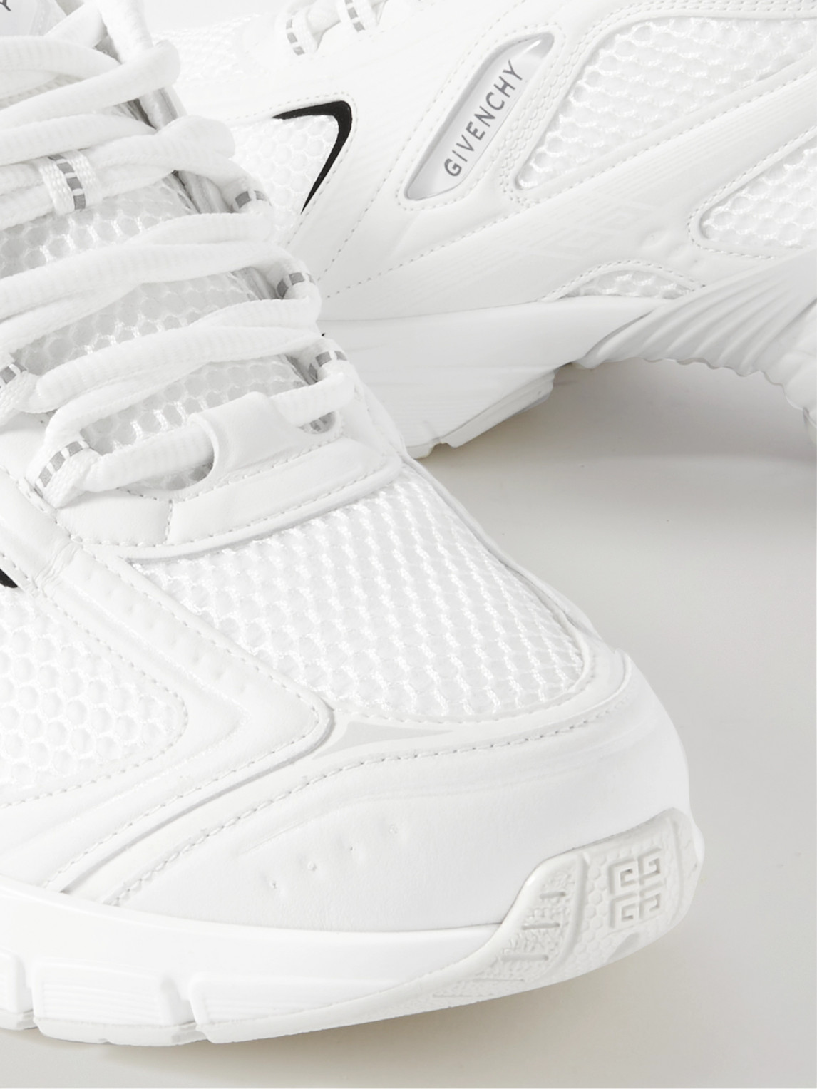 Shop Givenchy Tk-mx Mesh, Rubber And Faux Leather Sneakers In White