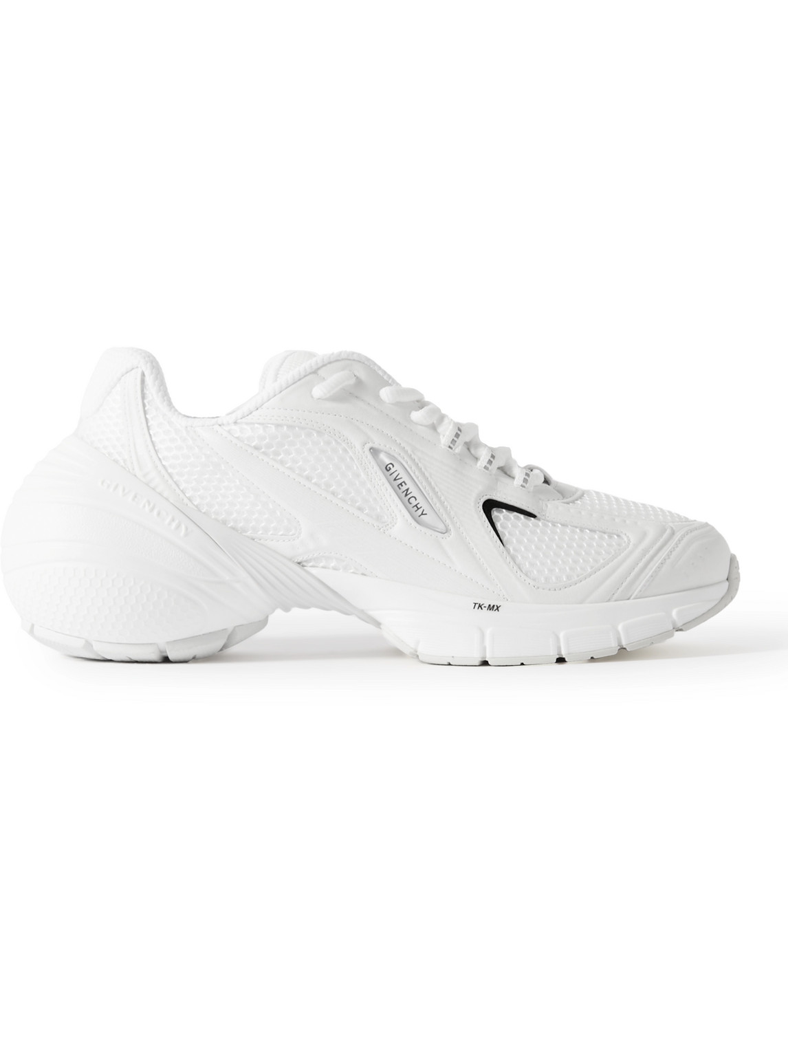 Shop Givenchy Tk-mx Mesh, Rubber And Faux Leather Sneakers In White