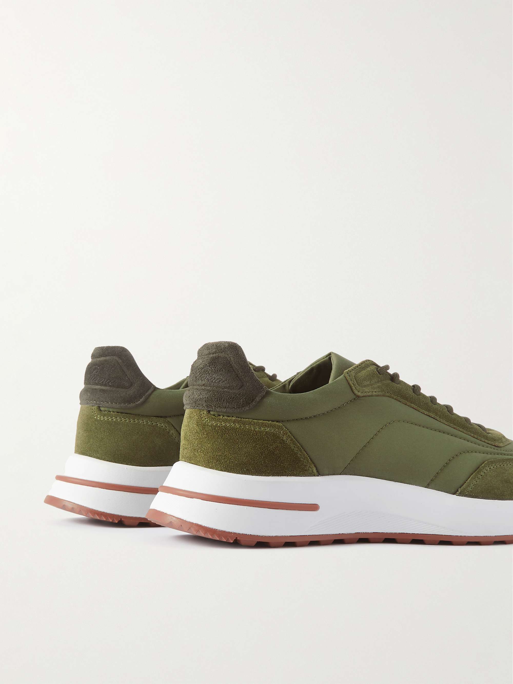LORO PIANA Weekend Walk Suede-Trimmed Shell Sneakers