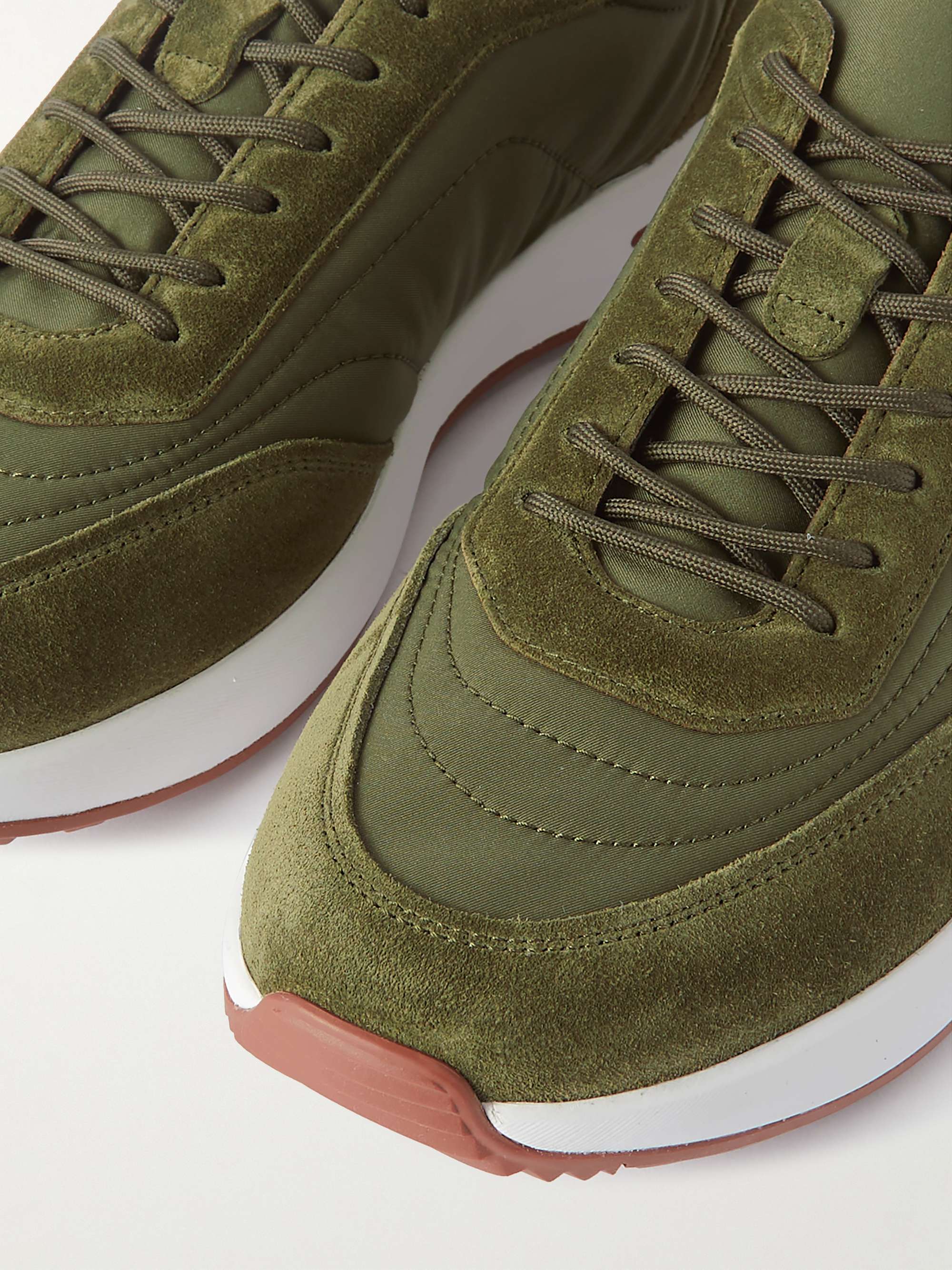 LORO PIANA Weekend Walk Suede-Trimmed Shell Sneakers