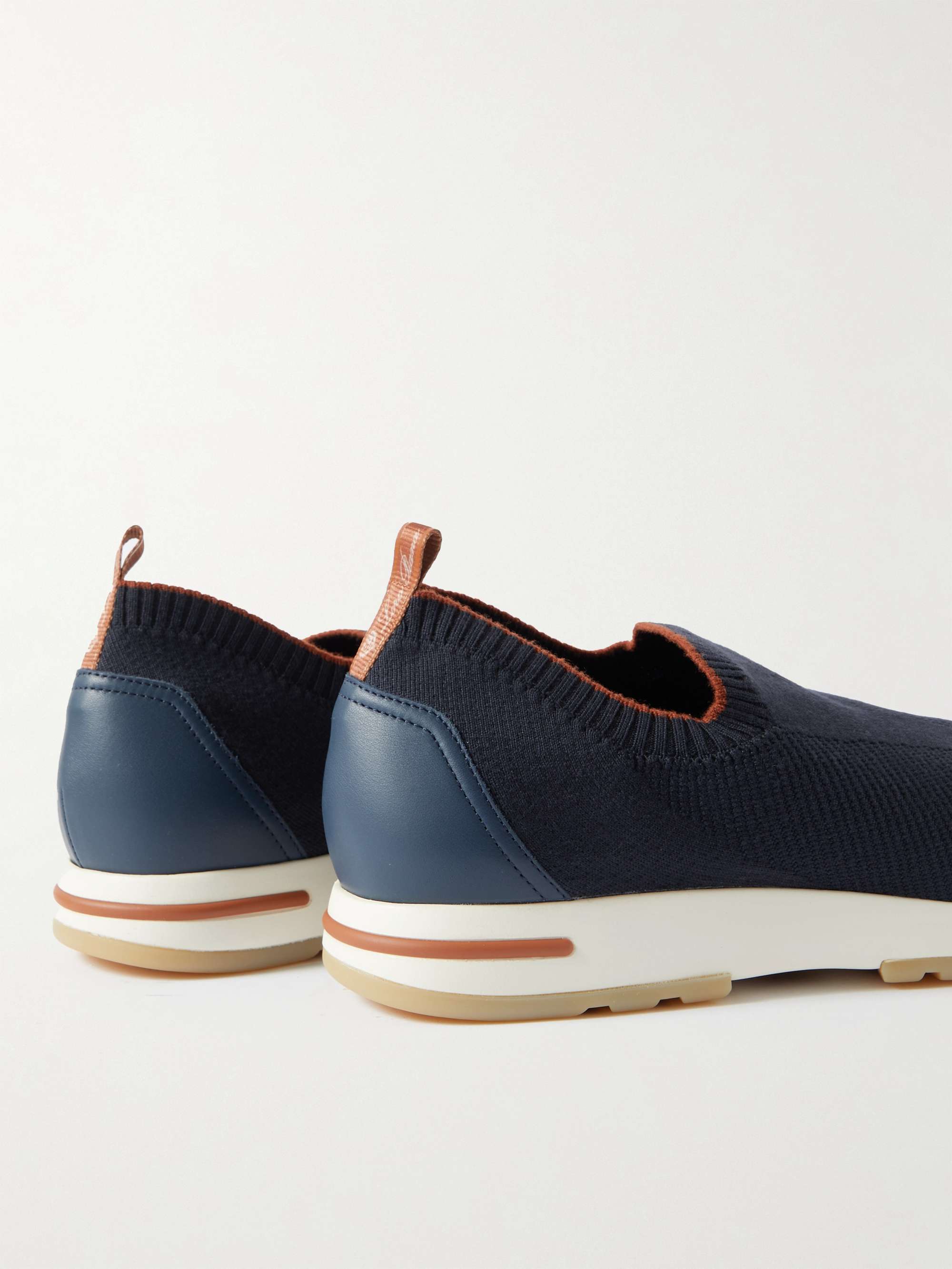LORO PIANA 360 LP Walk Active Leather-Trimmed Wish® Wool Slip-On Sneakers