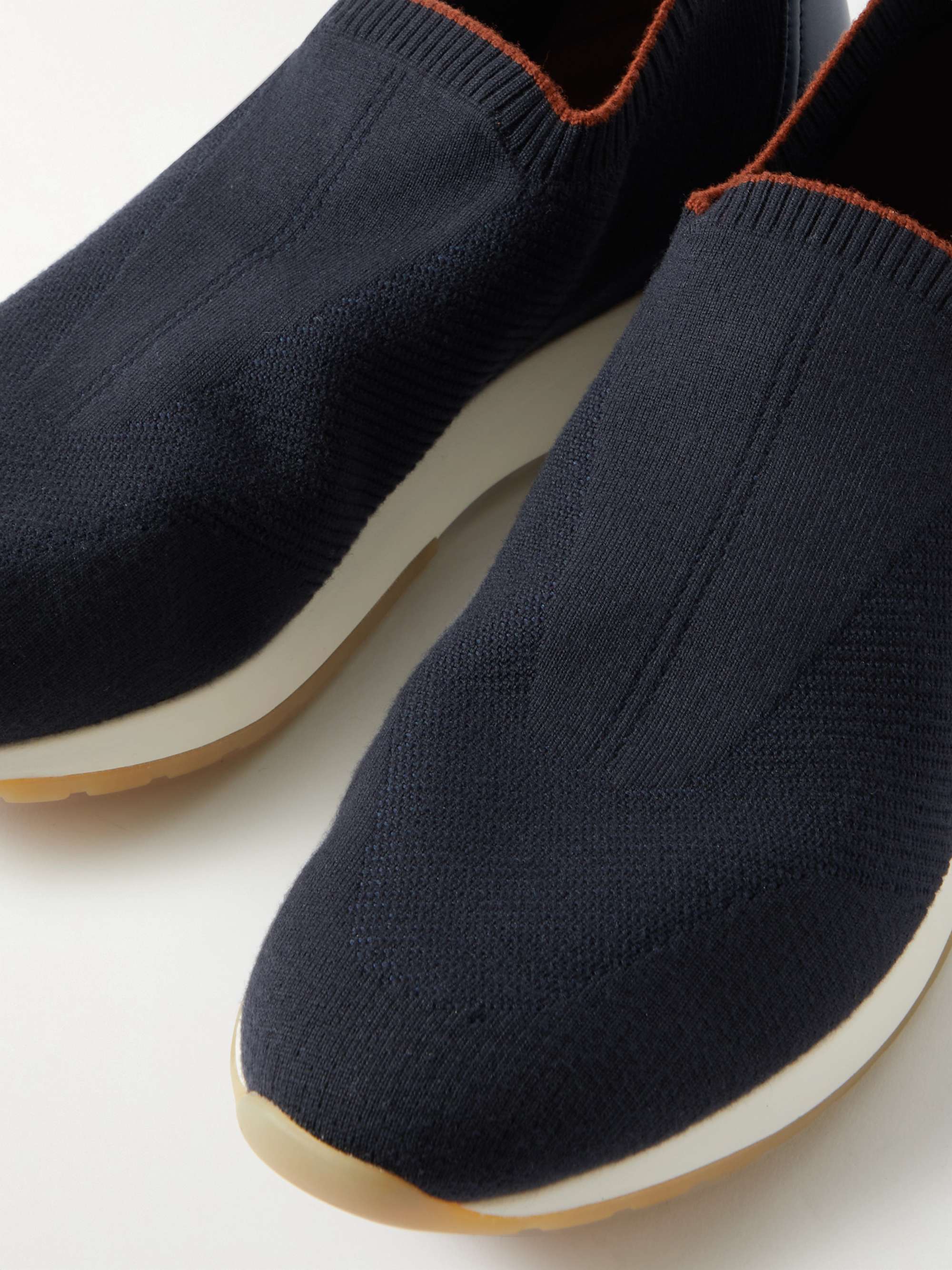 LORO PIANA 360 LP Walk Active Leather-Trimmed Wish® Wool Slip-On Sneakers