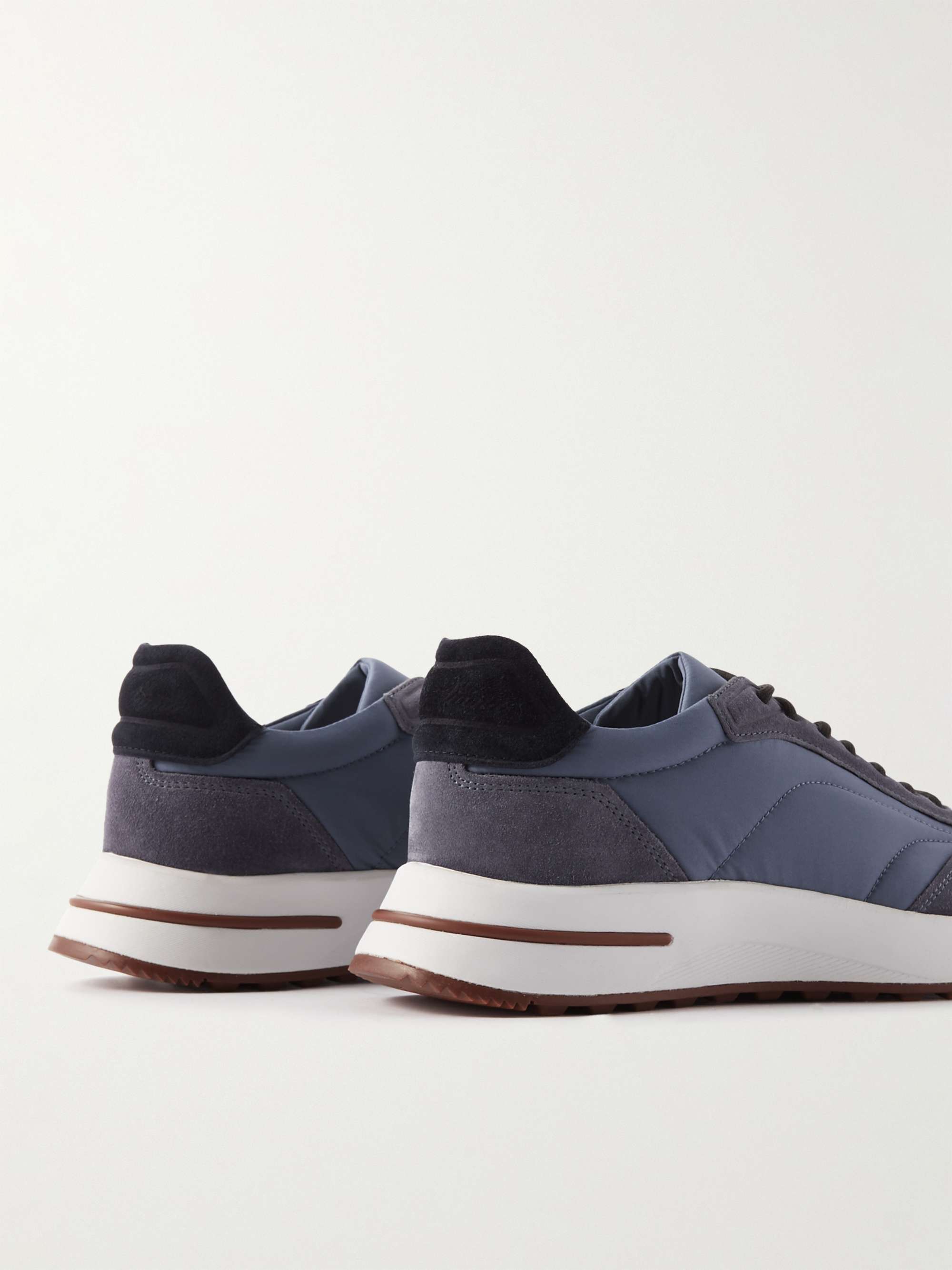 LORO PIANA Weekend Walk Suede-Trimmed Shell Sneakers