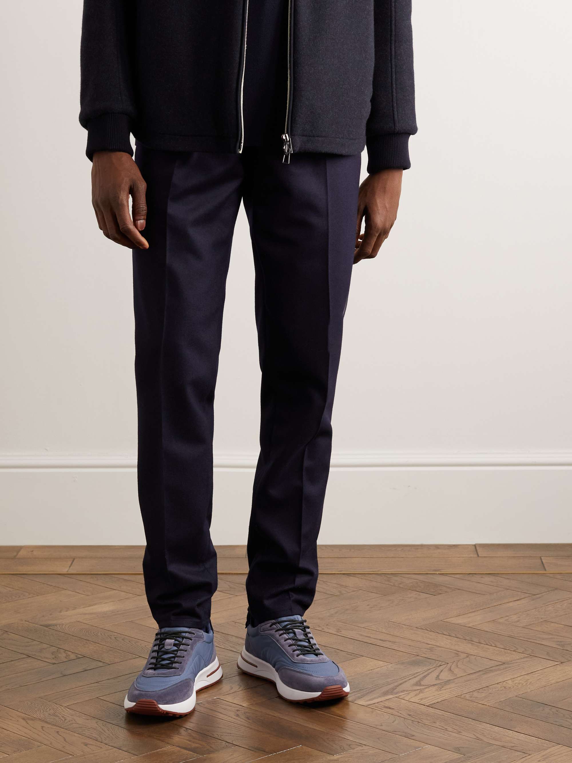 LORO PIANA Weekend Walk Suede-Trimmed Shell Sneakers