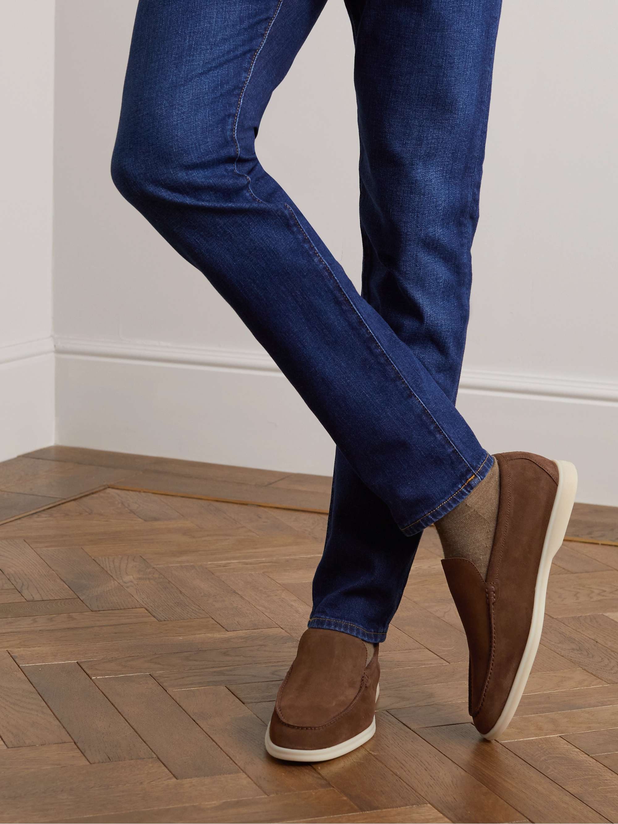 LORO PIANA Summer Walk Suede Loafers
