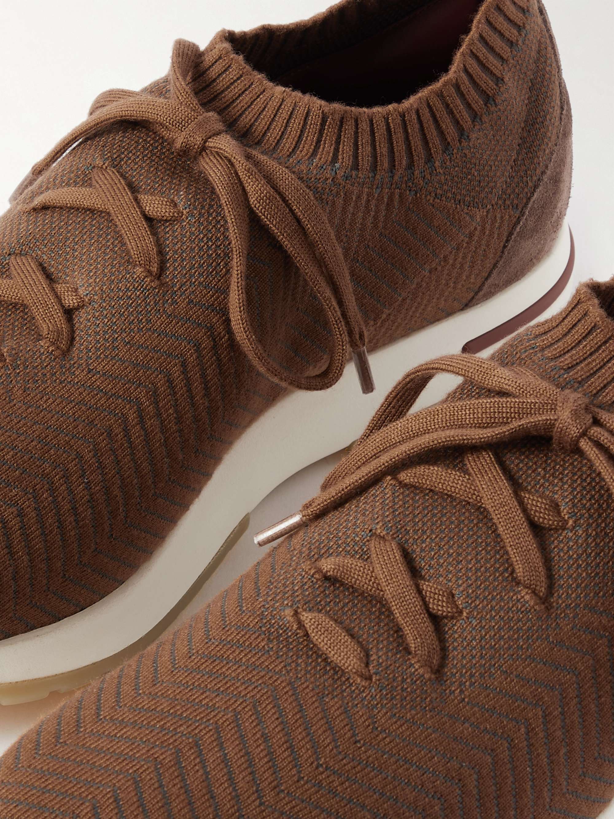 LORO PIANA 360 Flexy Walk Stretch-Knit Slip-On Sneakers