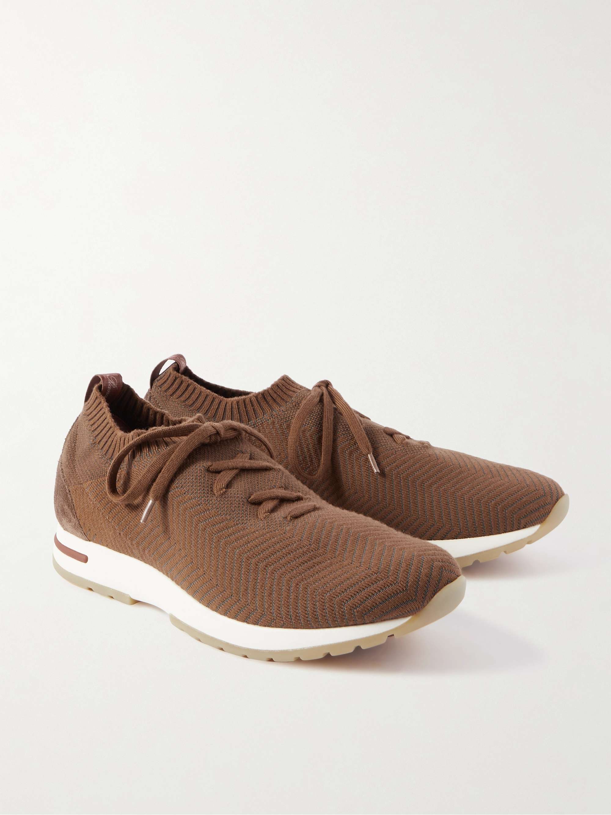 LORO PIANA 360 Flexy Walk Stretch-Knit Slip-On Sneakers