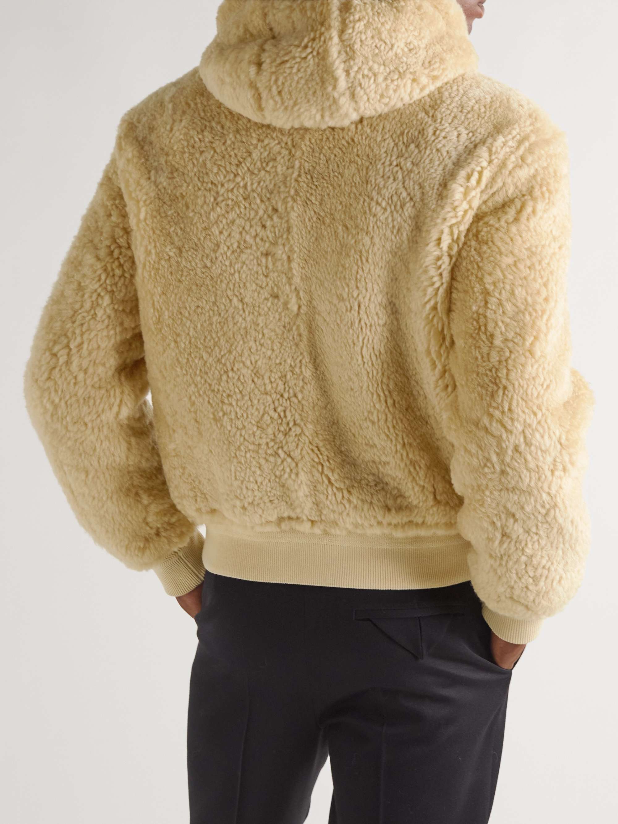 BOTTEGA VENETA Teddy Shearling Hooded Blouson Jacket