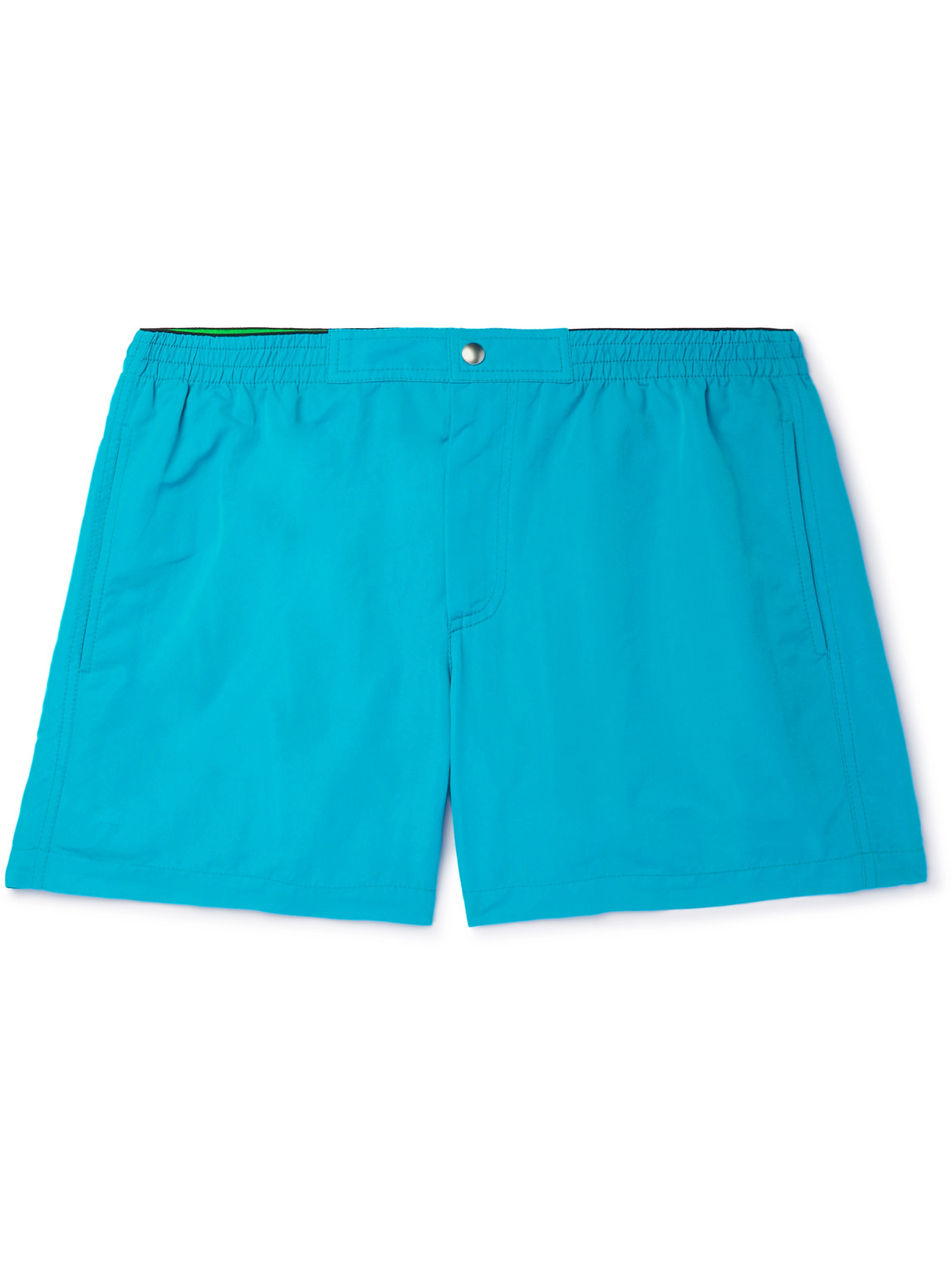 Shop Bottega Veneta Short-length Tech-faille Swim Shorts In Blue