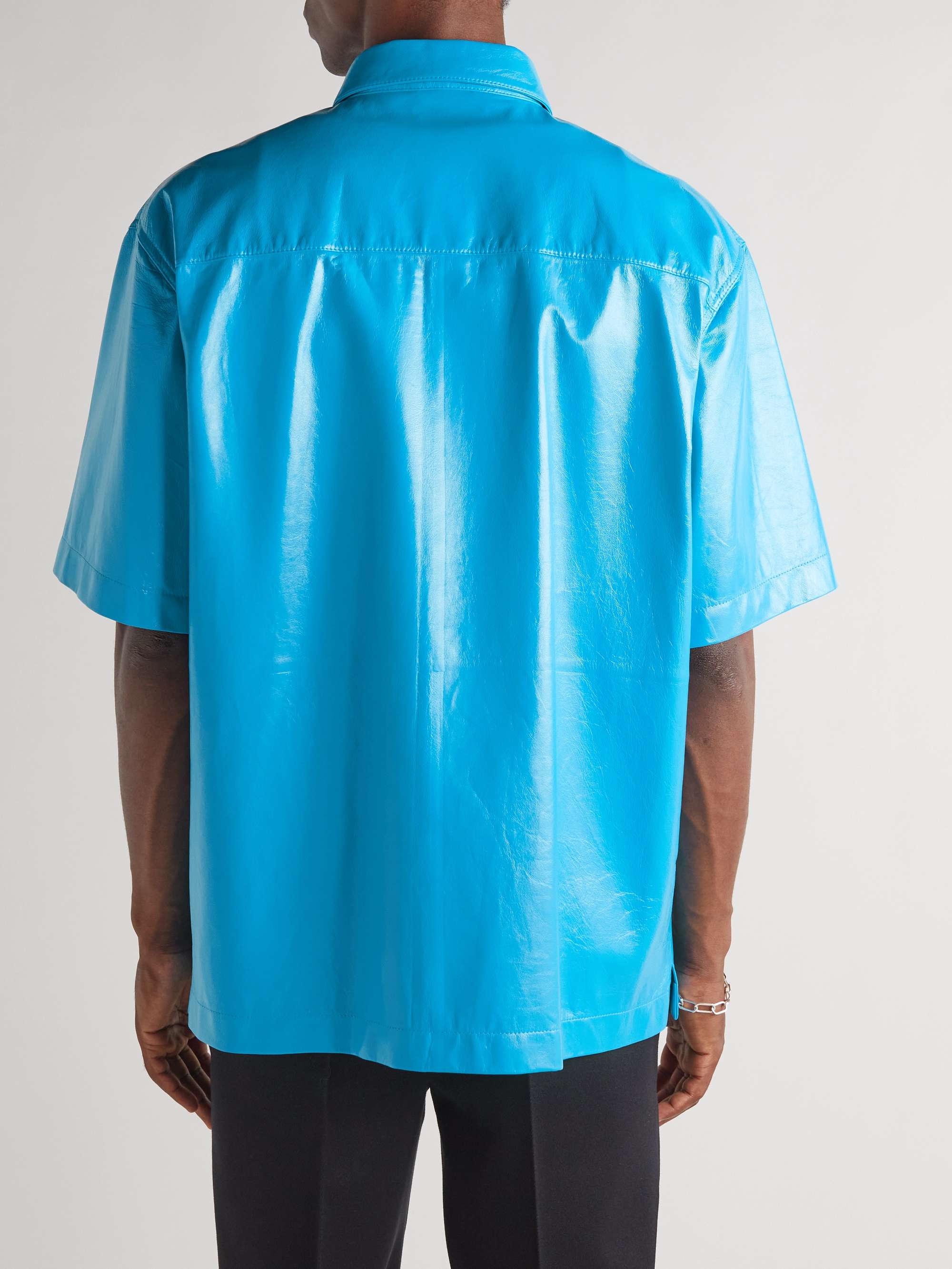 BOTTEGA VENETA Textured-Leather Shirt