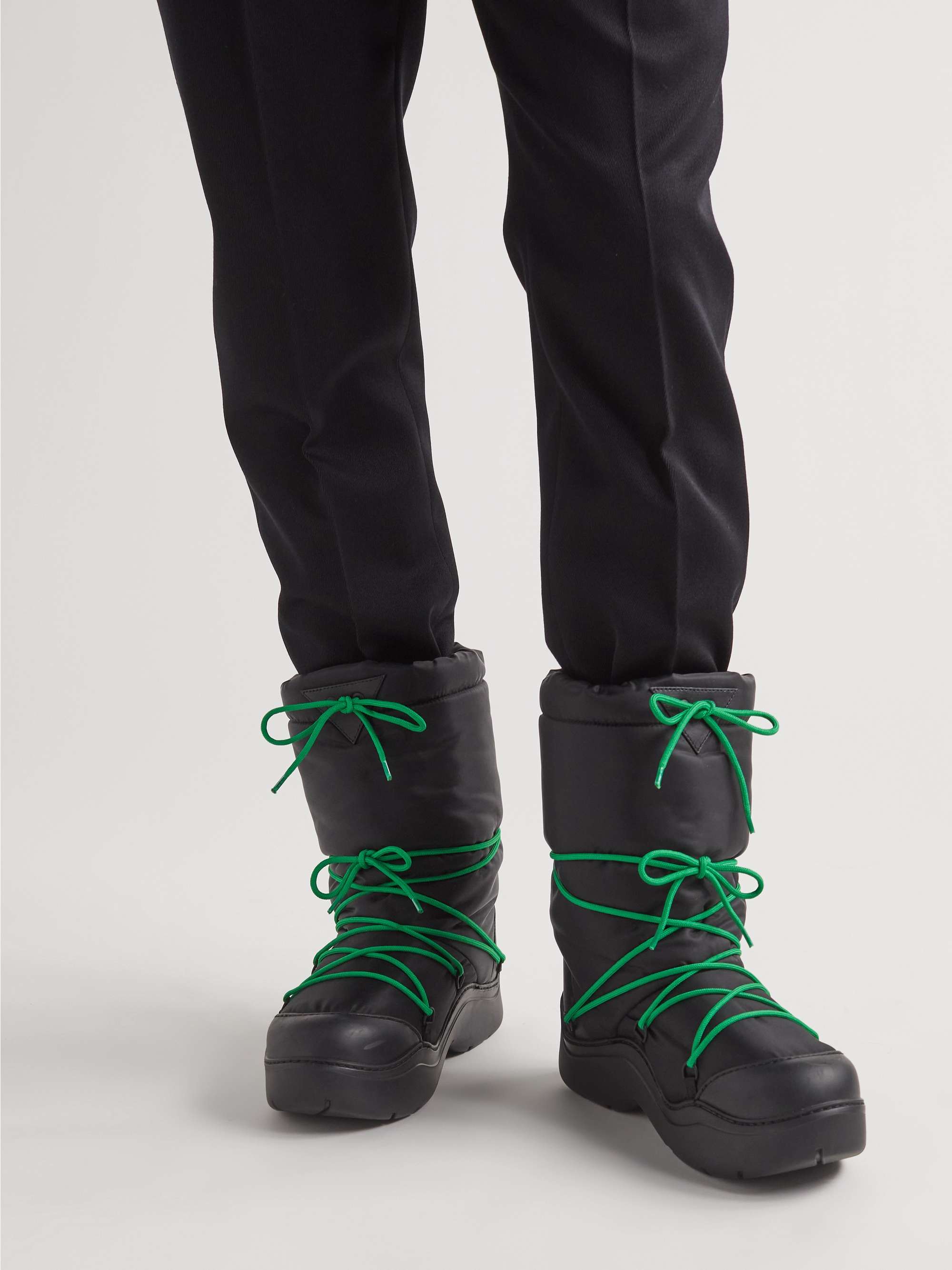 BOTTEGA VENETA Puddle Rubber-Trimmed Quilted Shell Boots