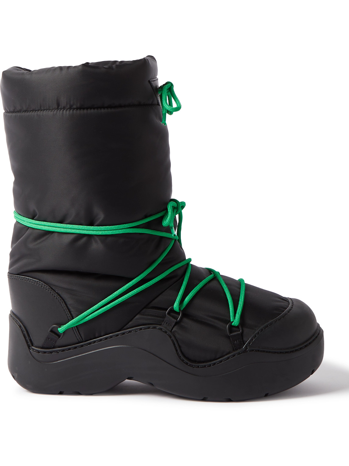 BOTTEGA VENETA PUDDLE RUBBER-TRIMMED QUILTED SHELL BOOTS