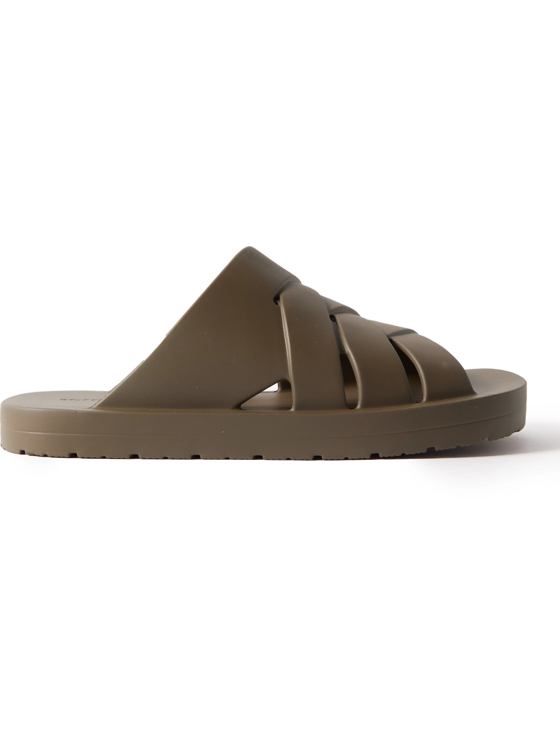 Shop Bottega Veneta Matt Rubber Sandals In Brown