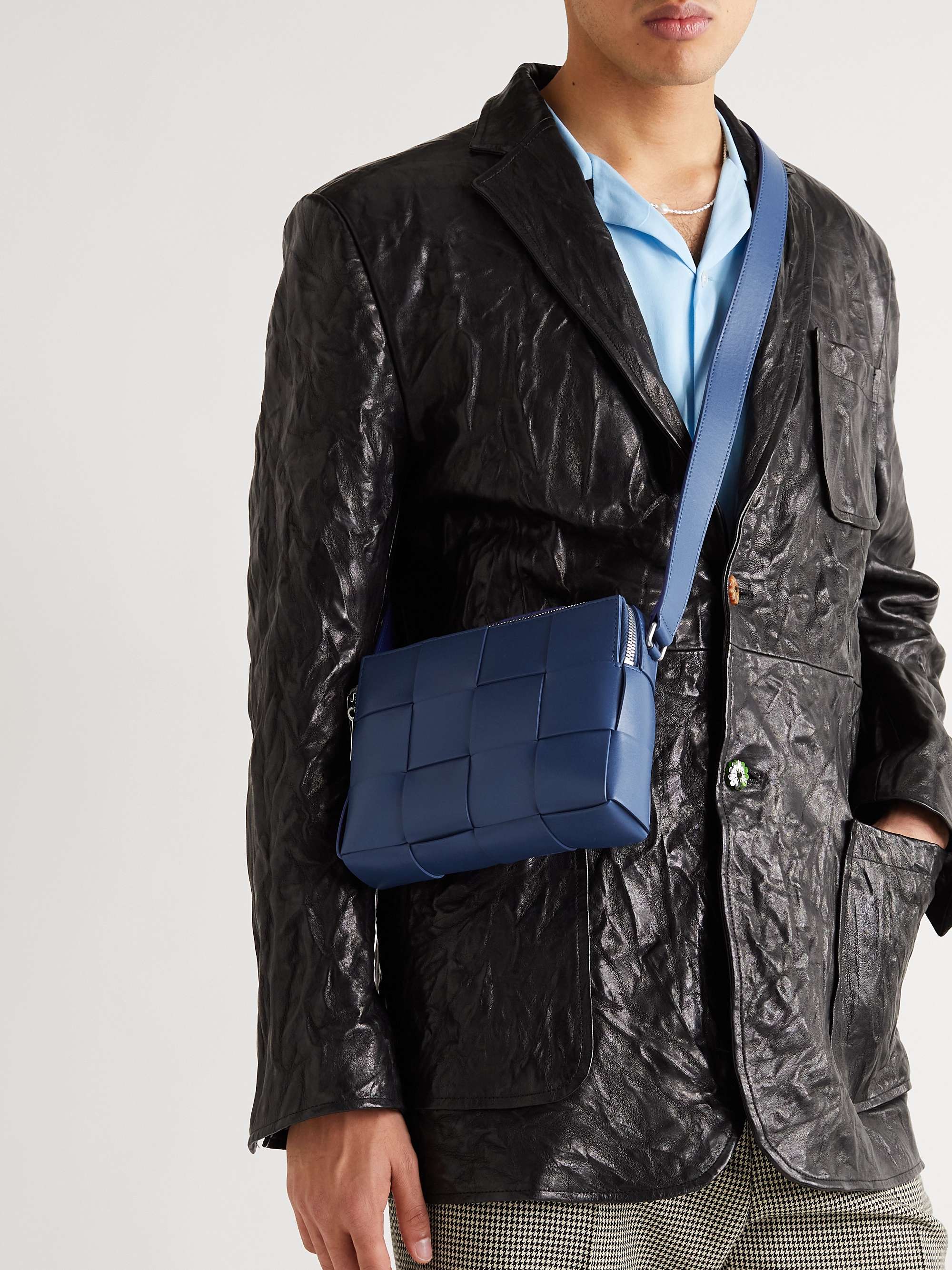 Bottega Veneta Men's Cassette Camera Bag - Blue - Messenger