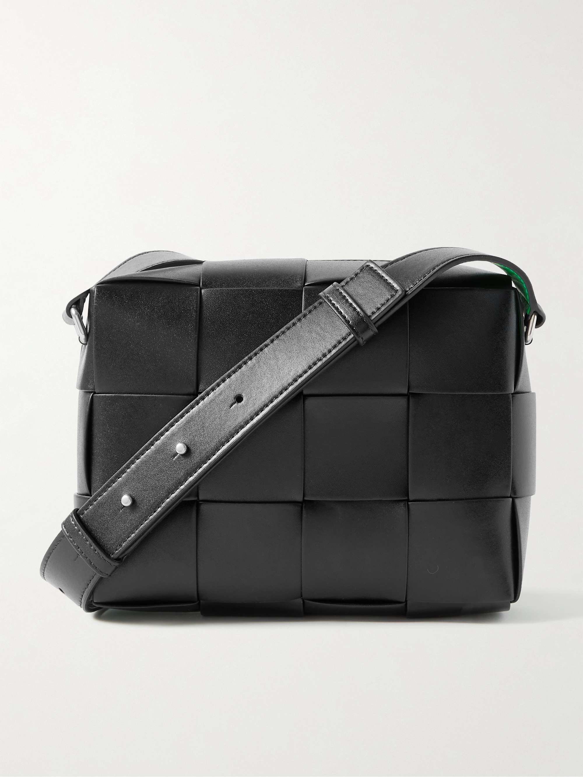 Intrecciato Leather Messenger Bag