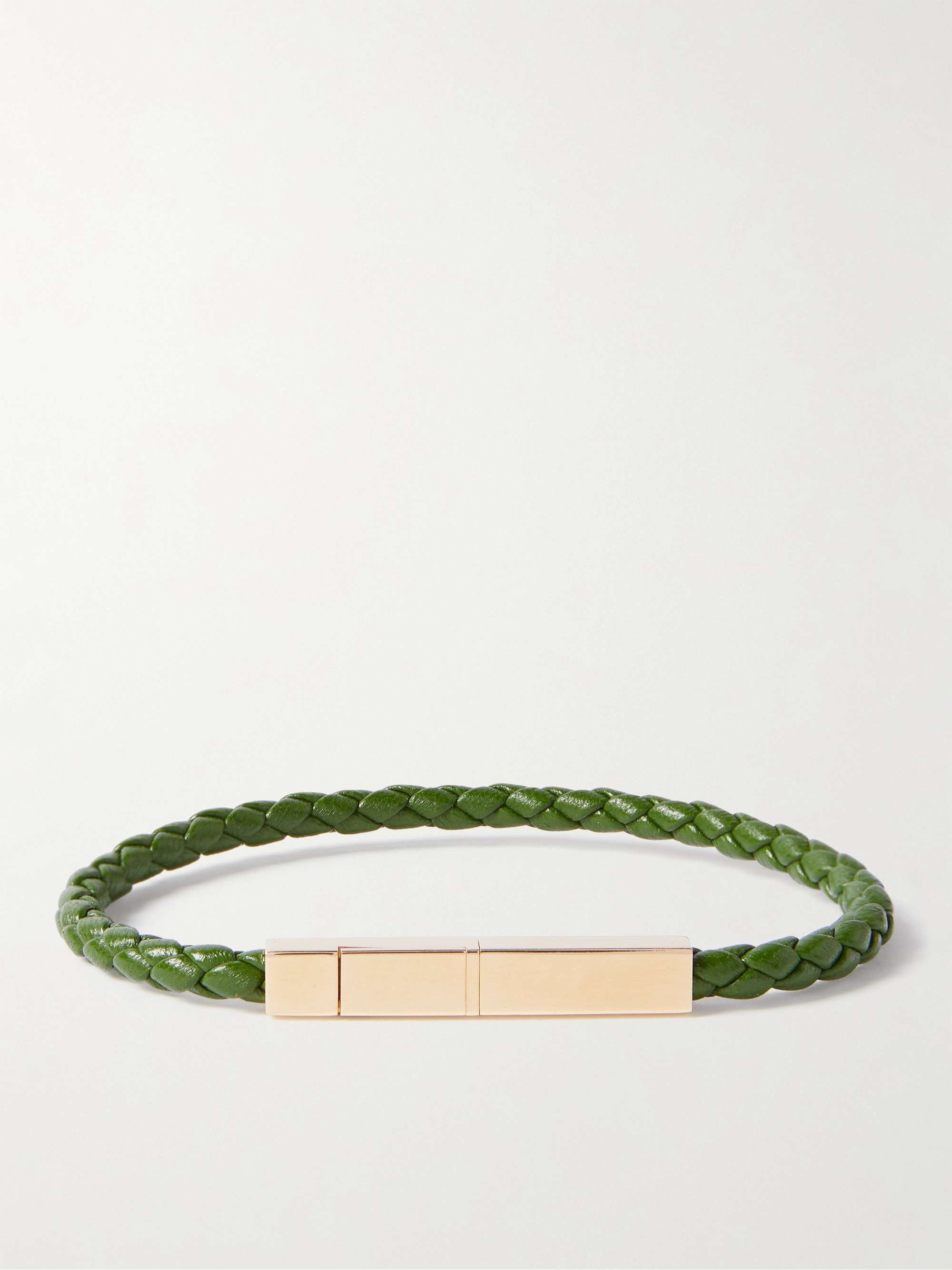 Bottega Veneta® Men's Braid Leather Bracelet in Black. Shop online now.