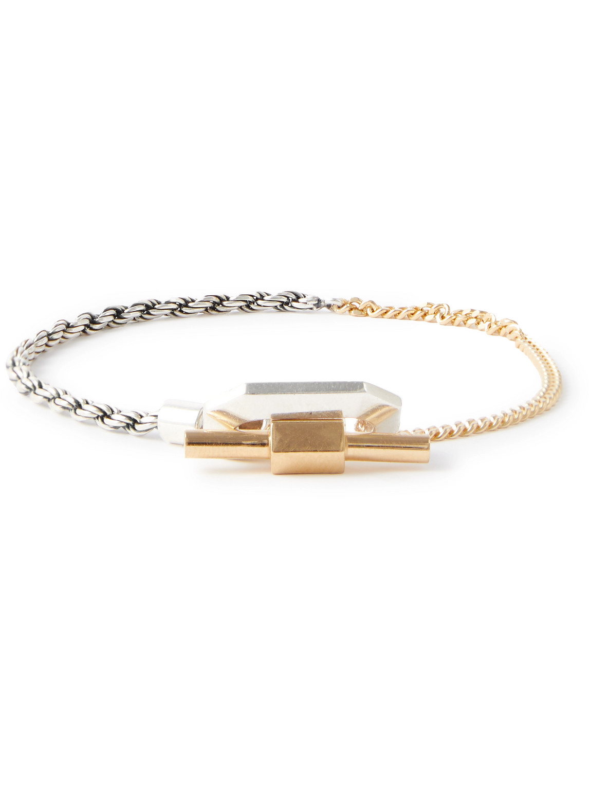Bottega Veneta Gold-plated And Sterling Silver Bracelet In 8119 Silver/yellow G