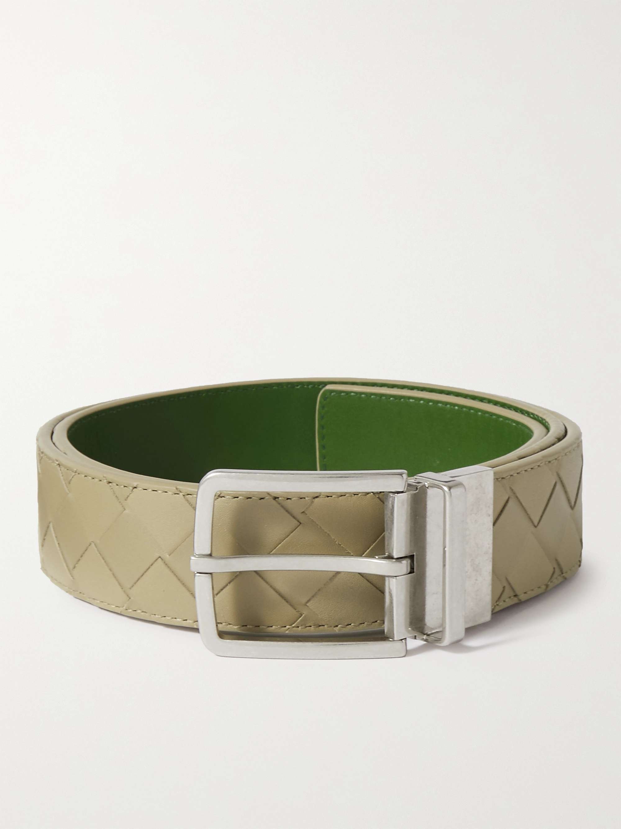 BOTTEGA VENETA 3.5cm Reversible Intrecciato Leather Belt for Men | MR ...