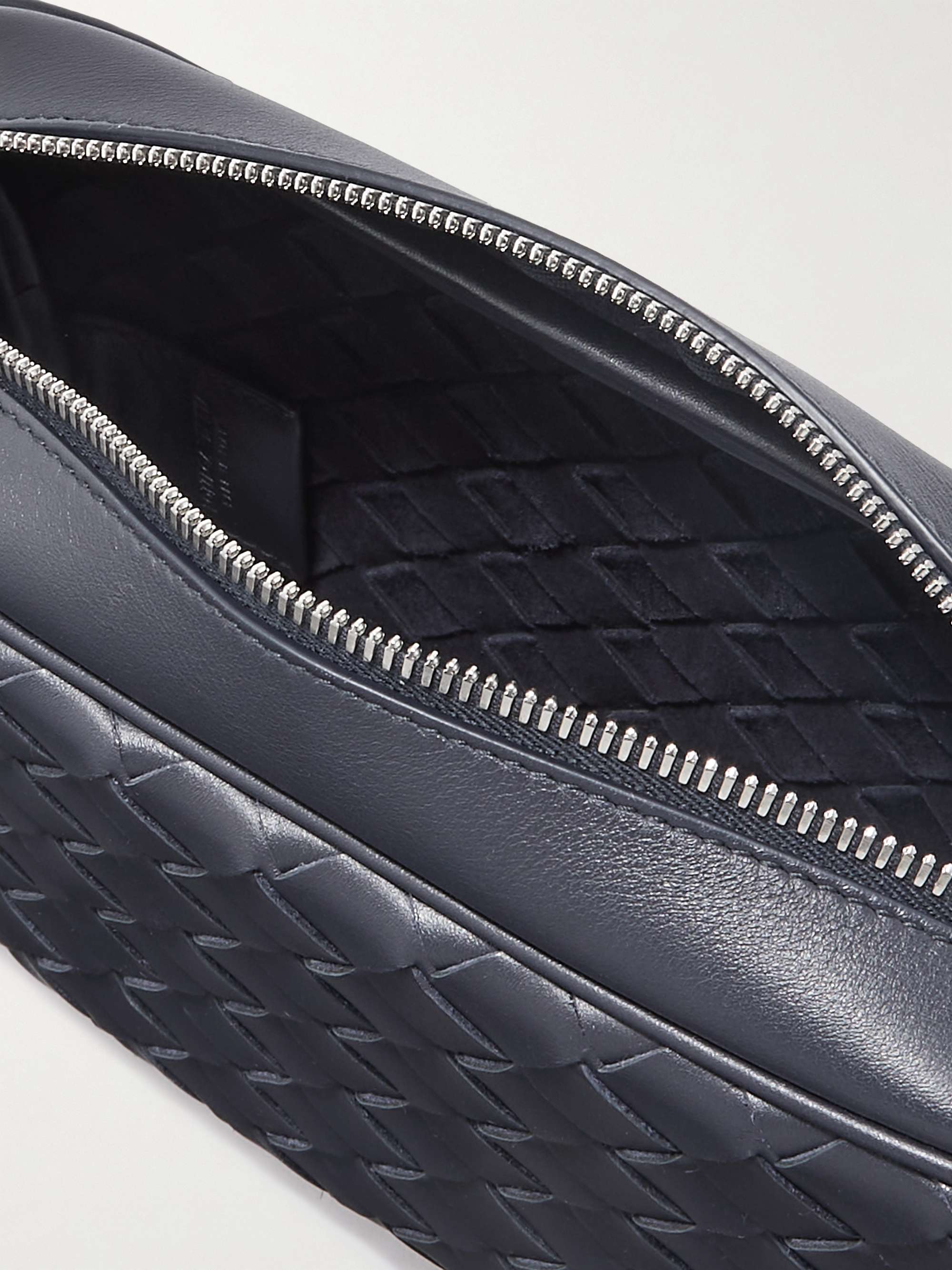 BOTTEGA VENETA Intrecciato Leather Messenger Bag for Men